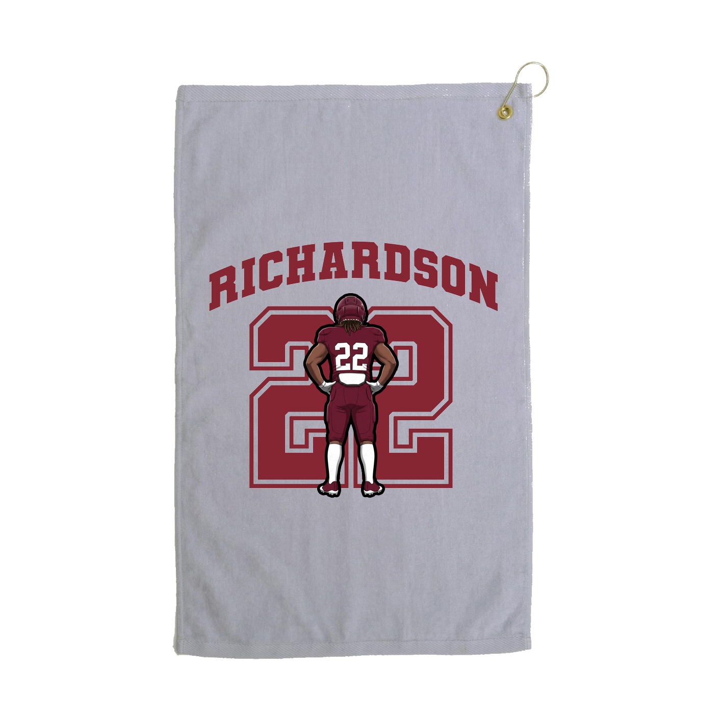 Golf Towel — Number in Grey