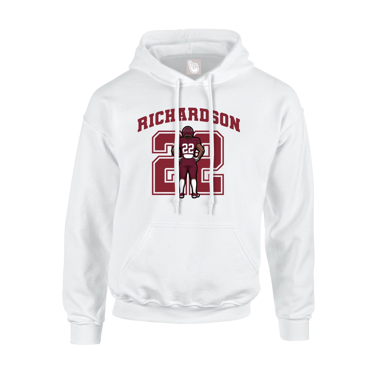 Youth Hoodie — Number in White