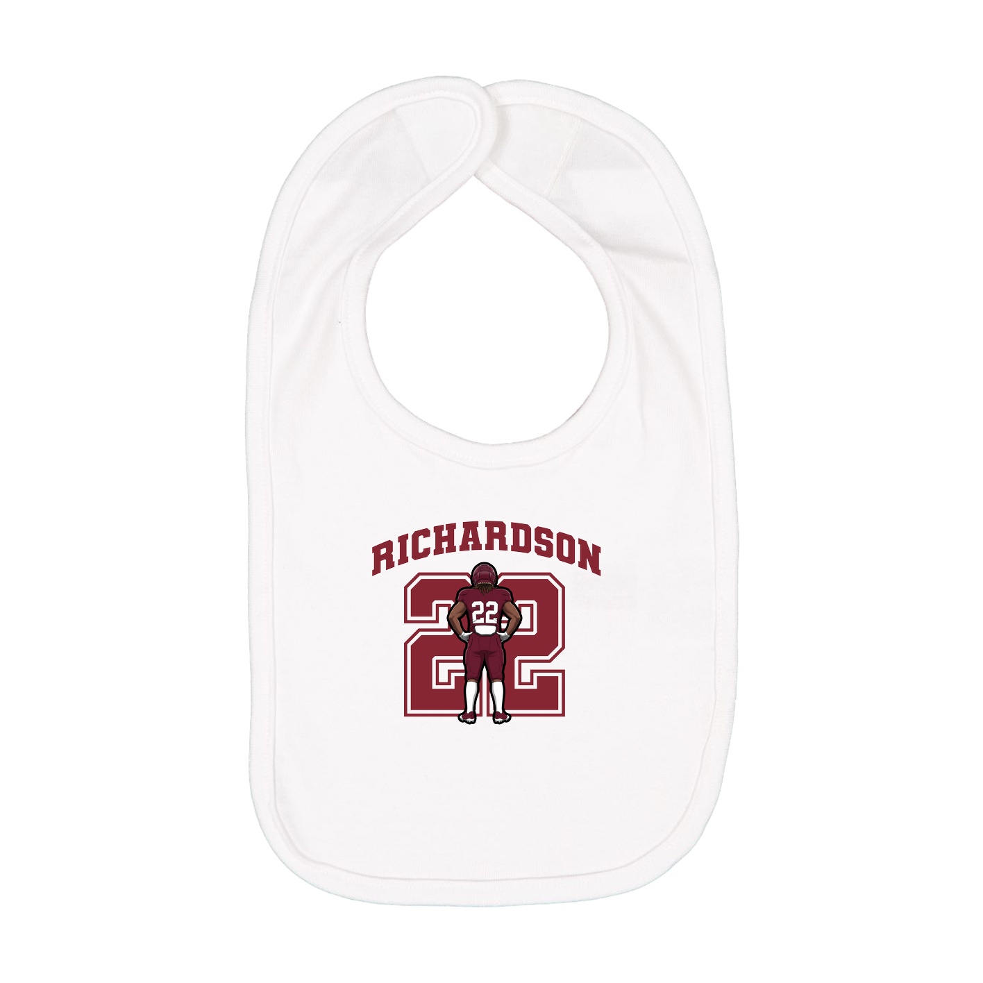 Infant Bib — Number in White