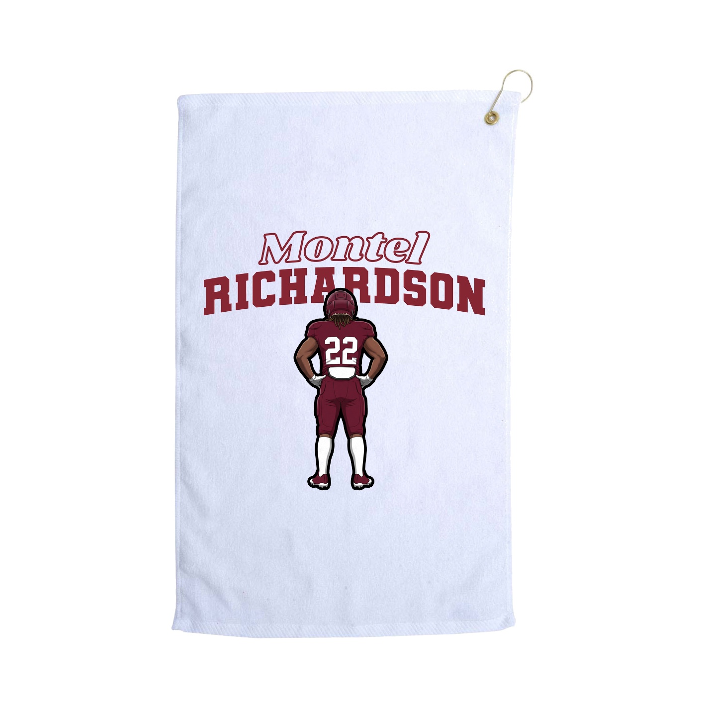 Golf Towel — Name Arch in White