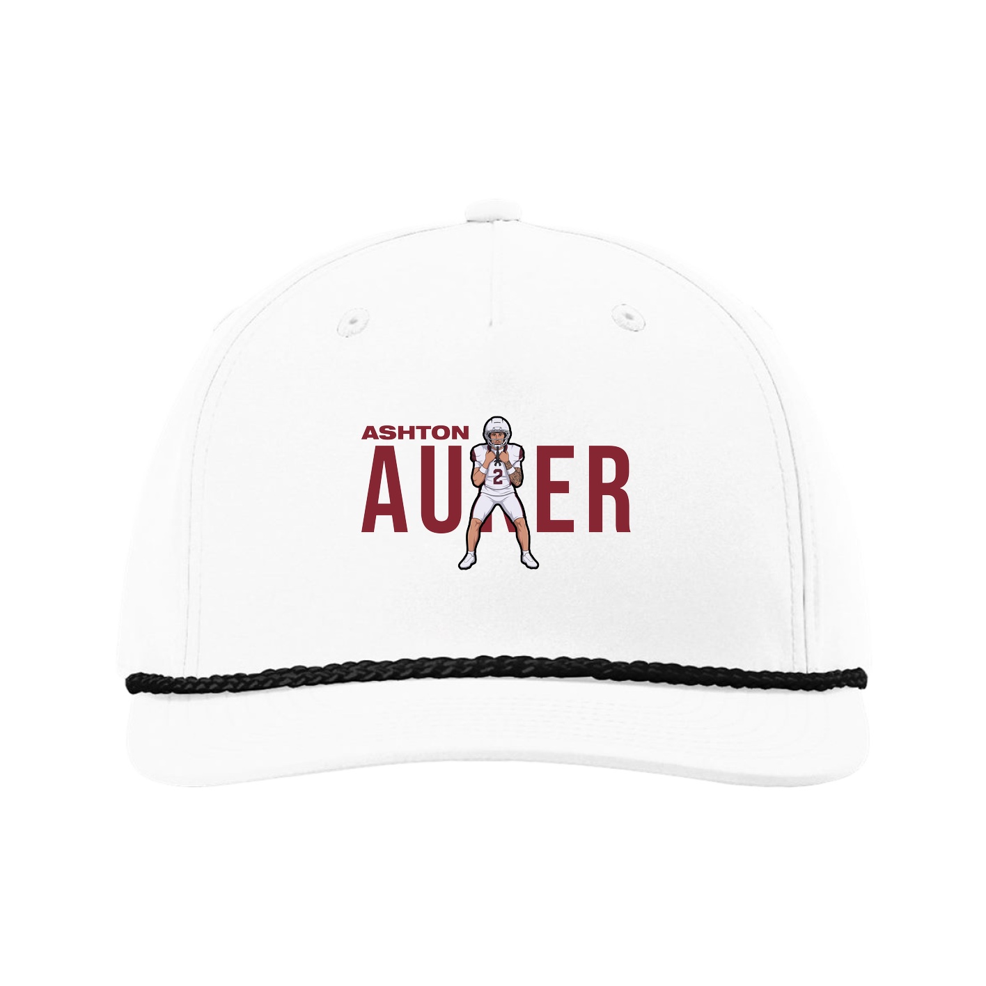 Five-Panel Classic Rope Cap — Player Name in White
