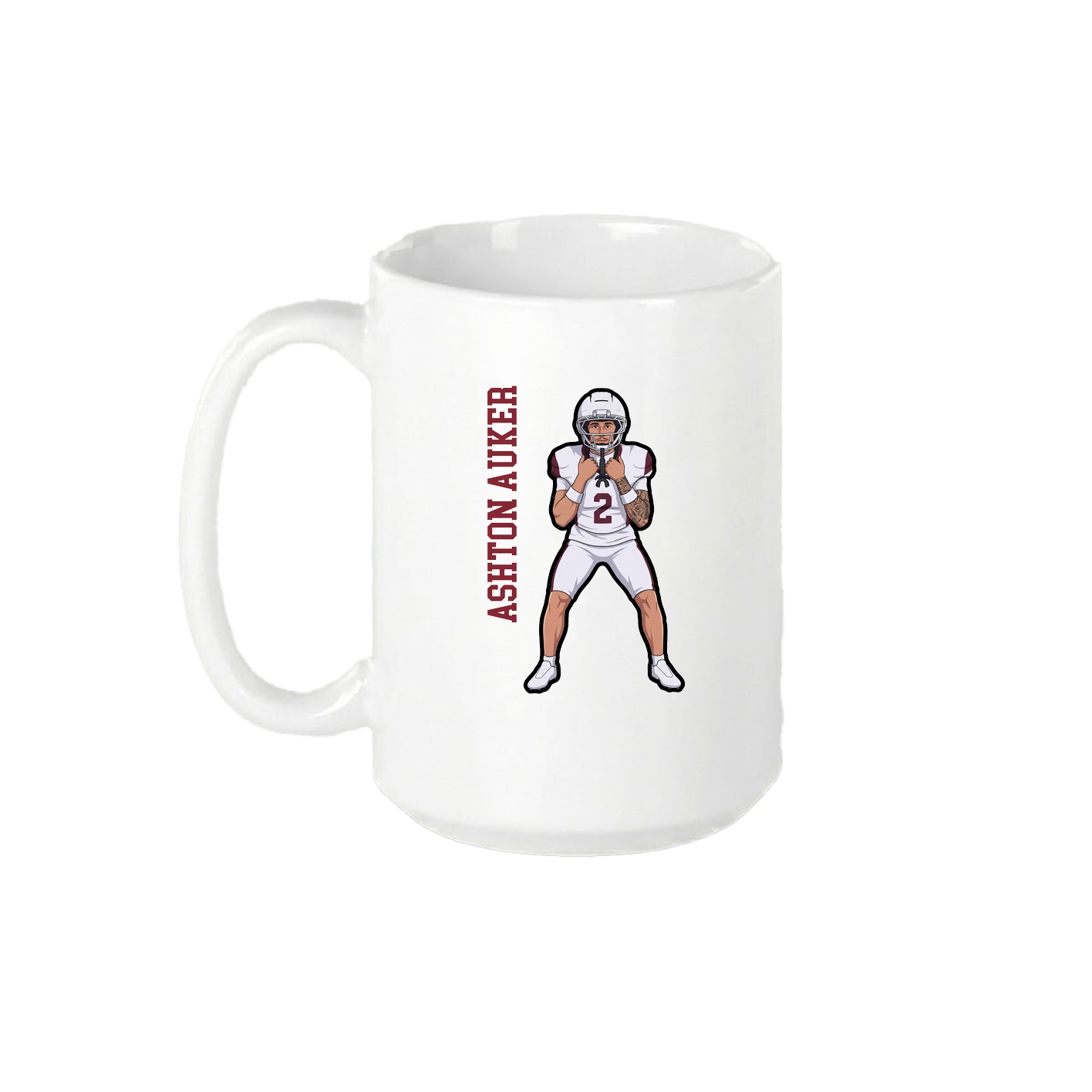 15oz Coffee Mug — Name Vertical in White