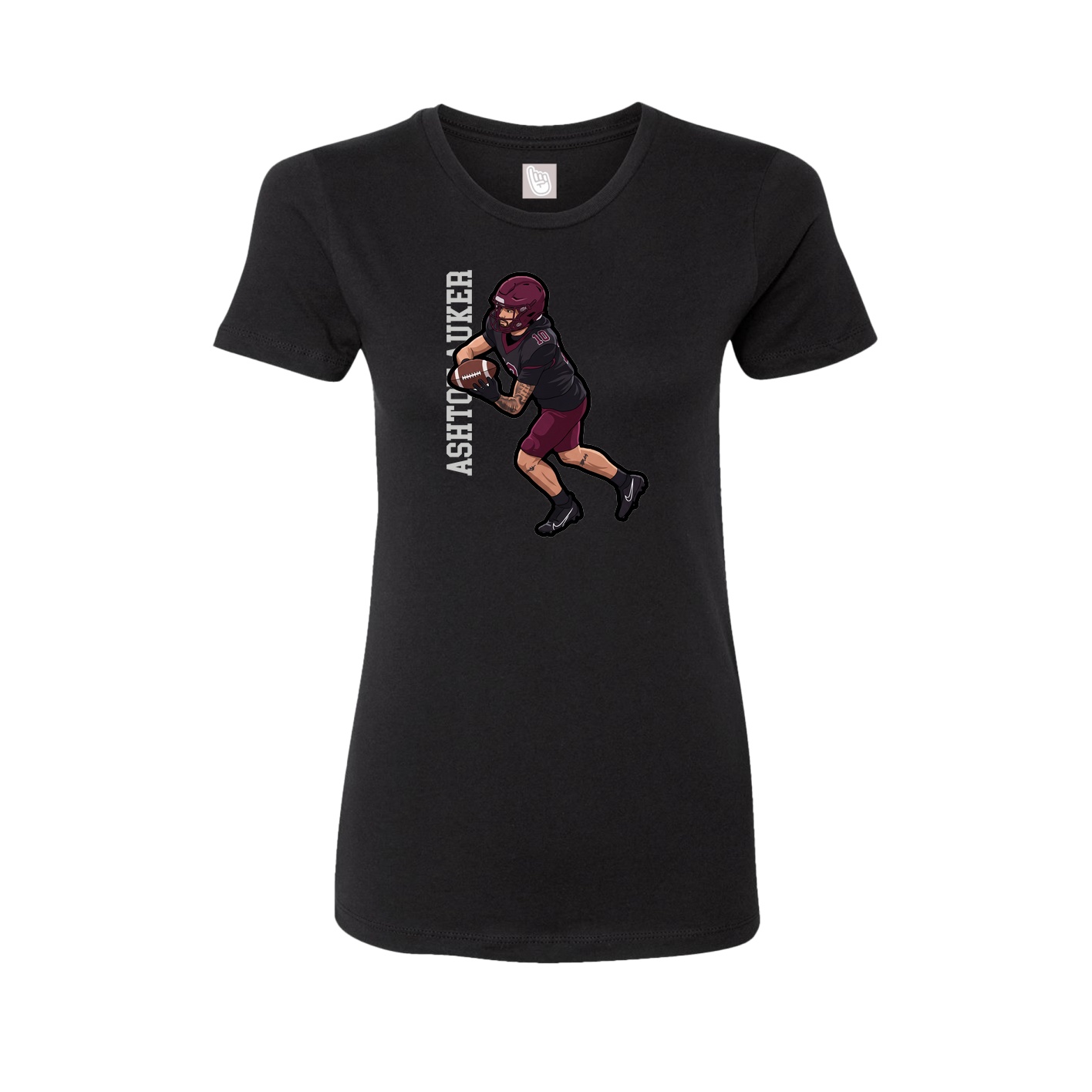 Fitted Women's Tee — Name Vertical in Black