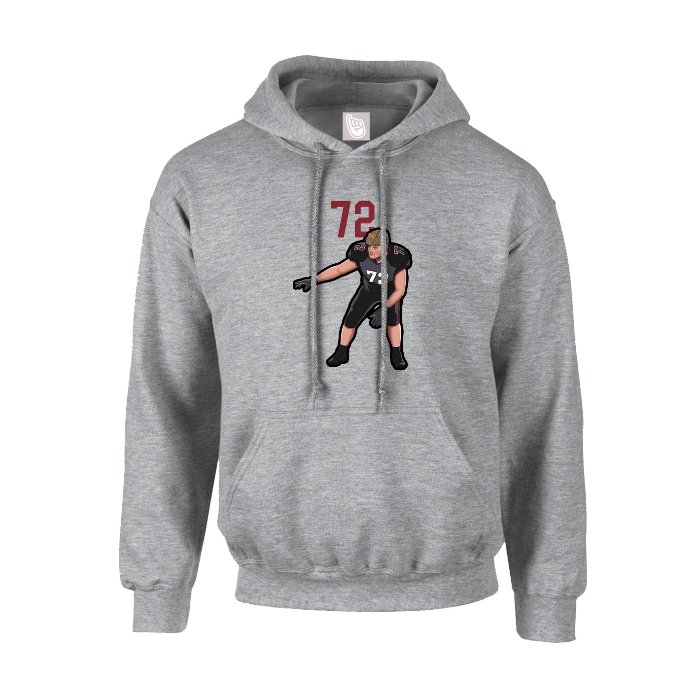 Youth Hoodie — Number Top in Grey