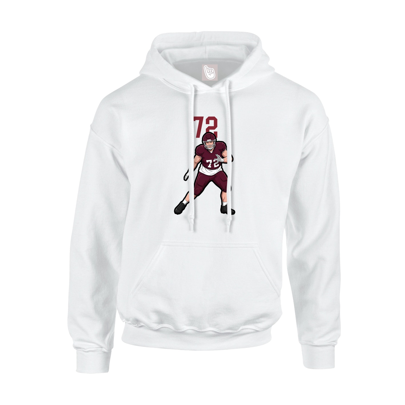 Hoodie — Number Top in White