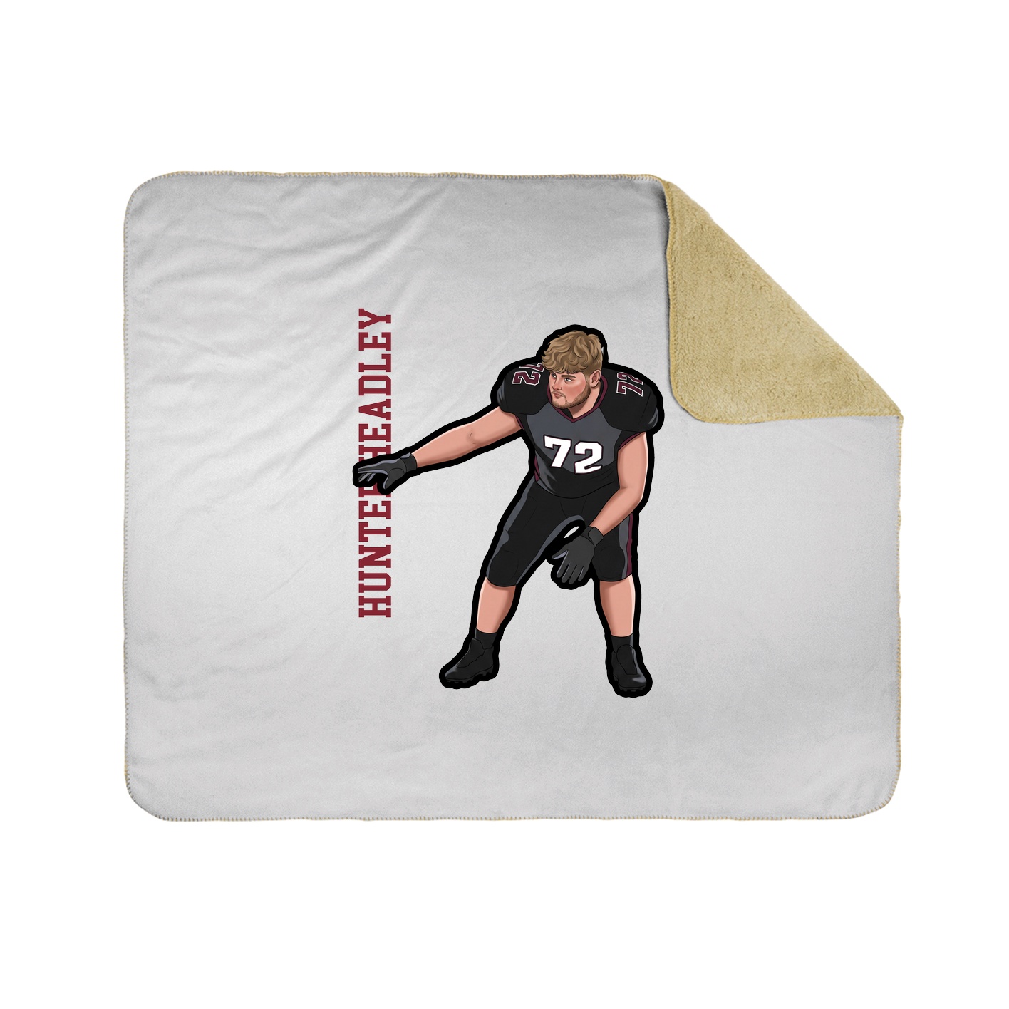 Throw Blanket — Name Vertical in White