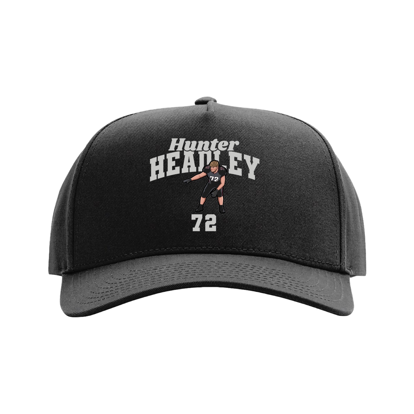 Full Fabric Five-Panel Champ Cap — Signature Arch in Black
