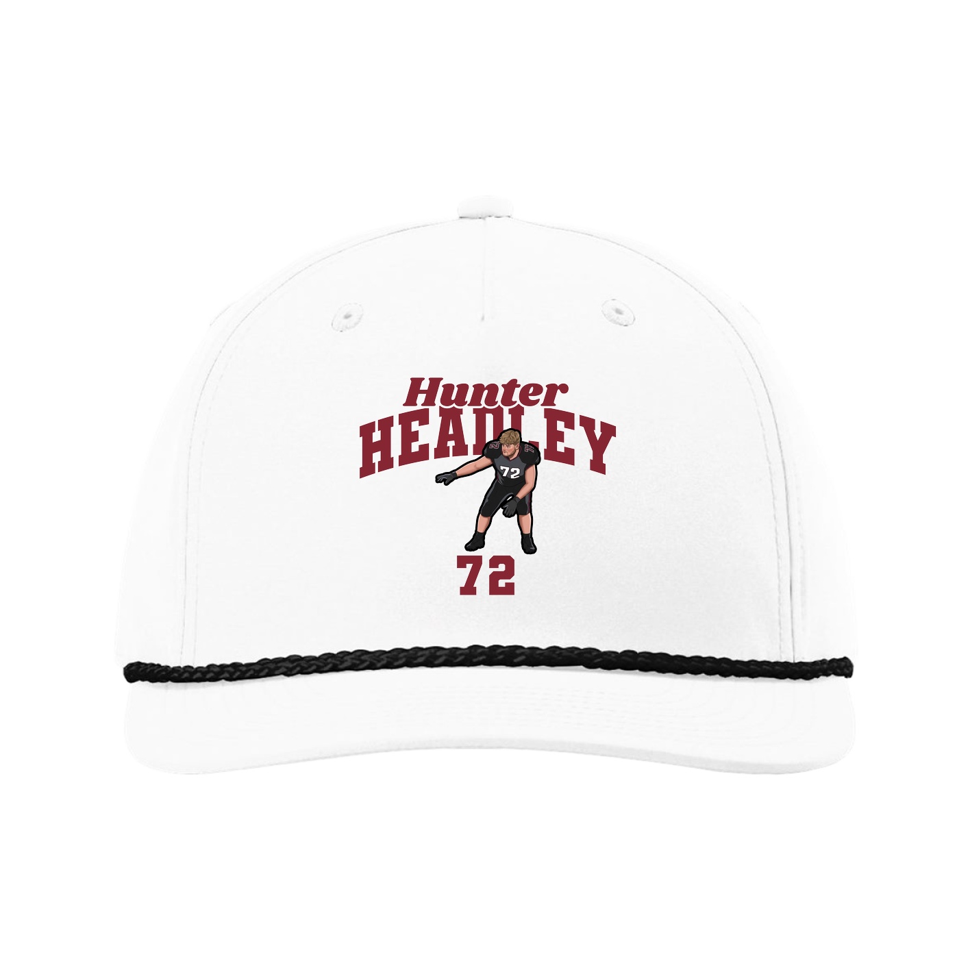 Five-Panel Classic Rope Cap — Signature Arch in White