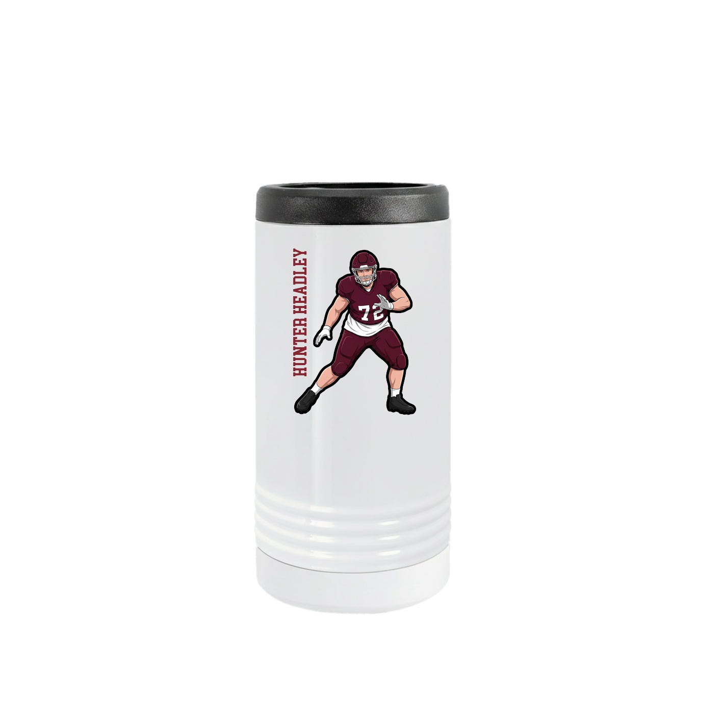 Slim Beverage Holder — Name Vertical in White