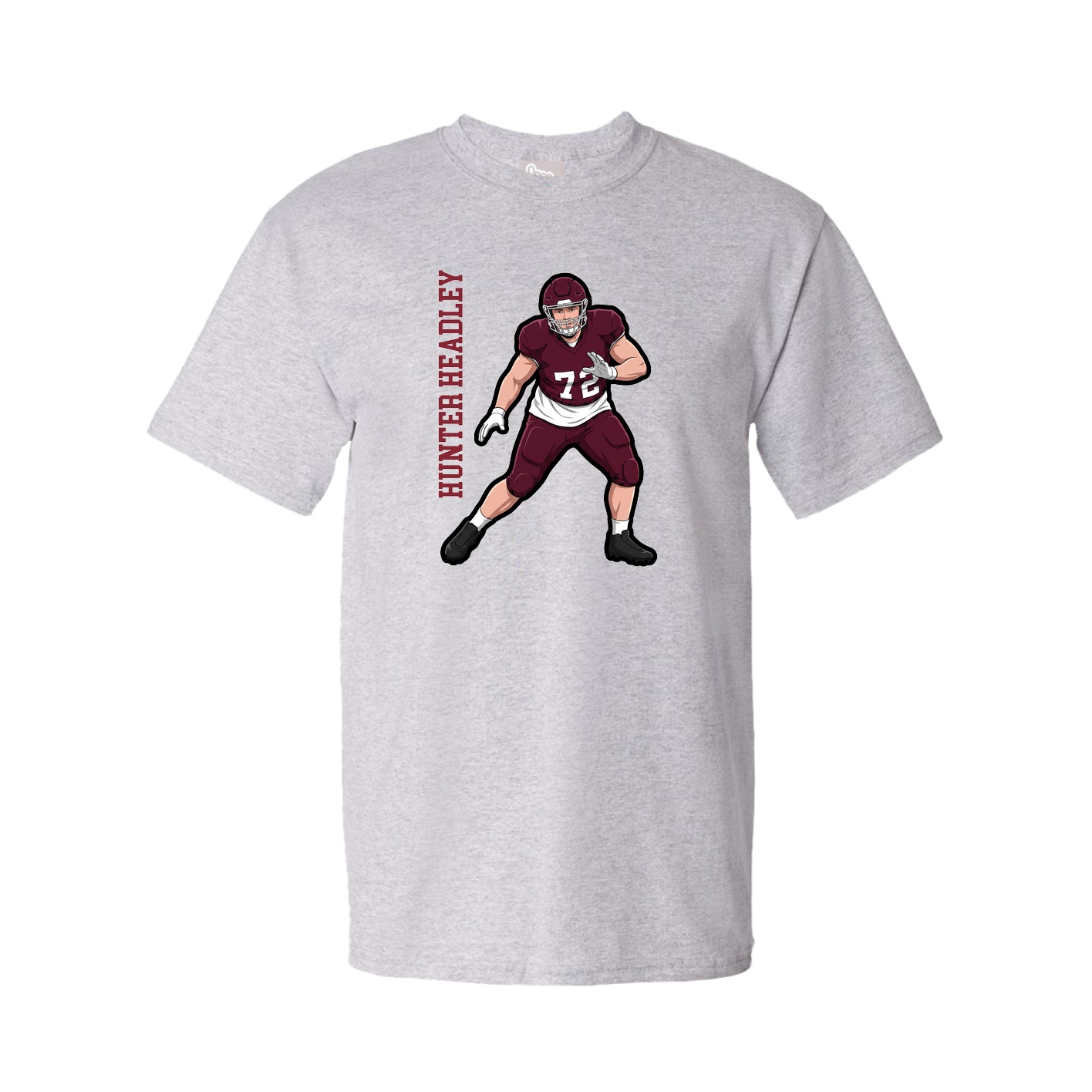 Youth Tee — Name Vertical in Grey