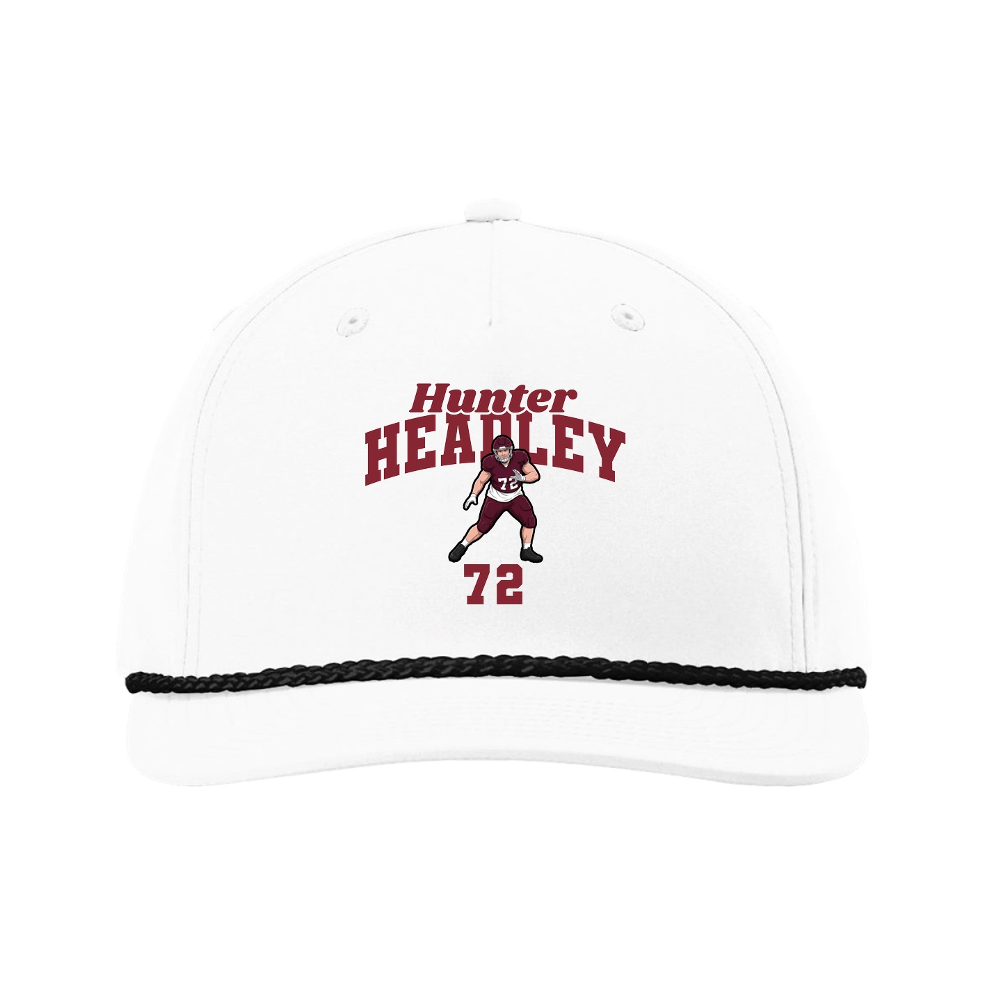 Five-Panel Classic Rope Cap — Signature Arch in White