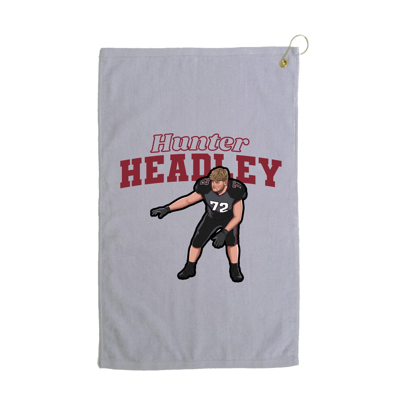 Golf Towel — Name Arch in Grey