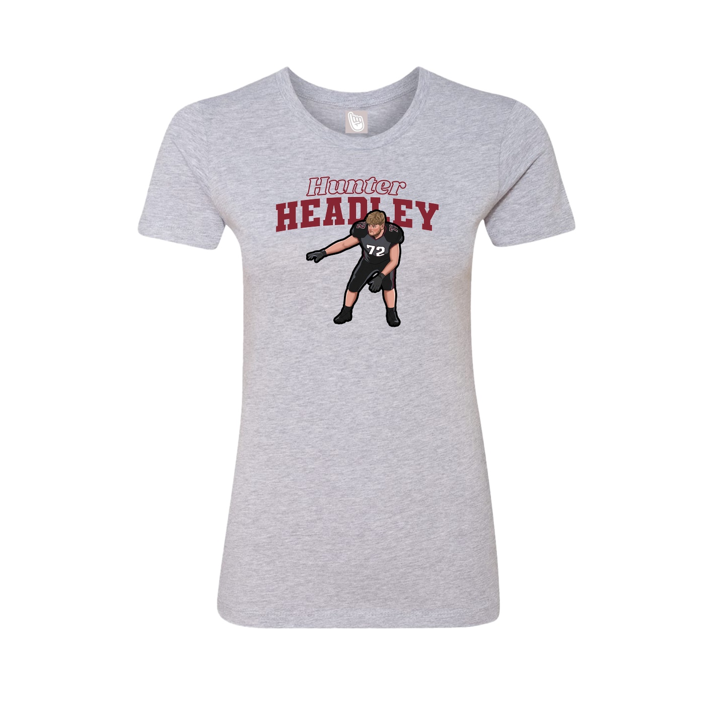 Fitted Women's Tee — Name Arch in Grey