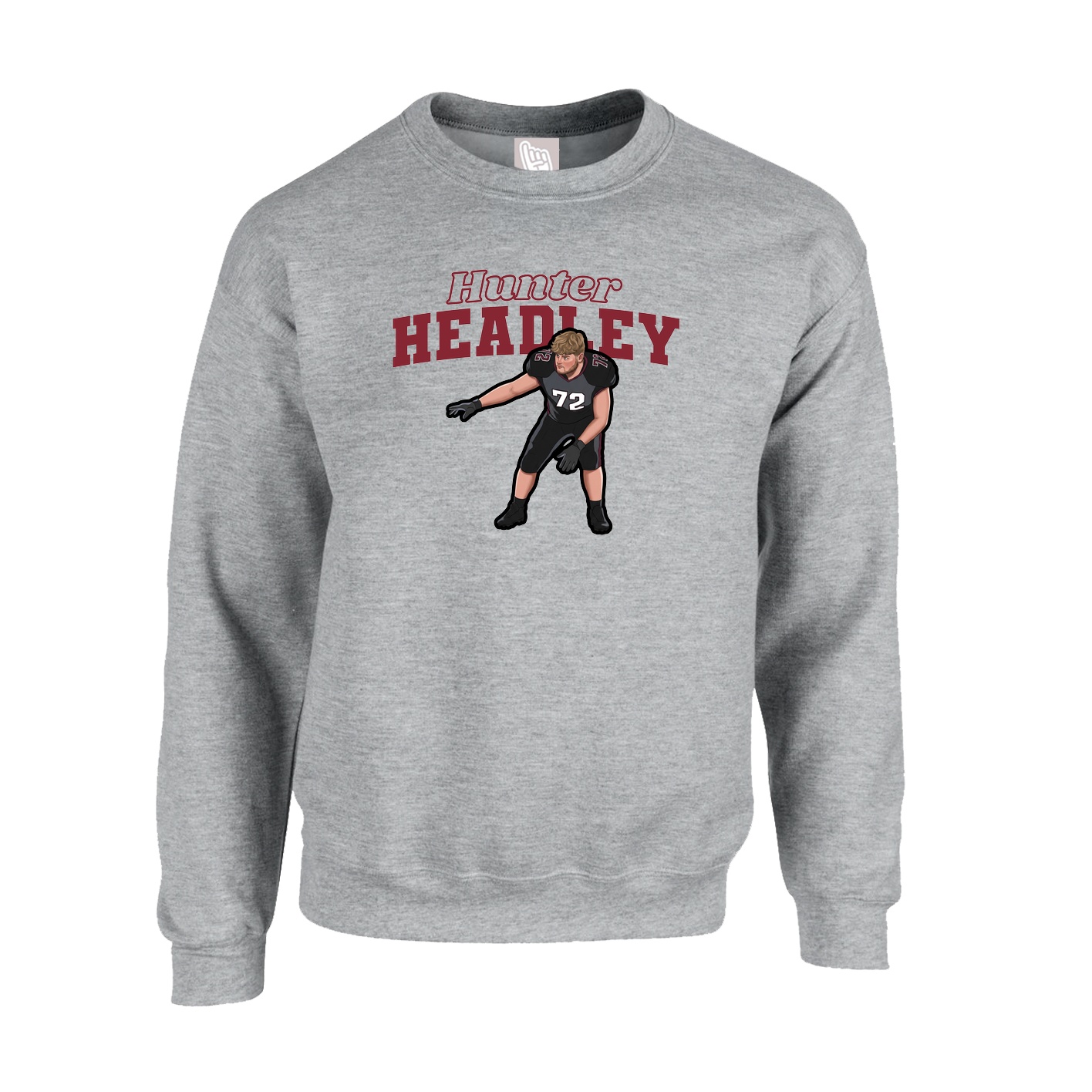 Fleece Crew — Name Arch in Grey