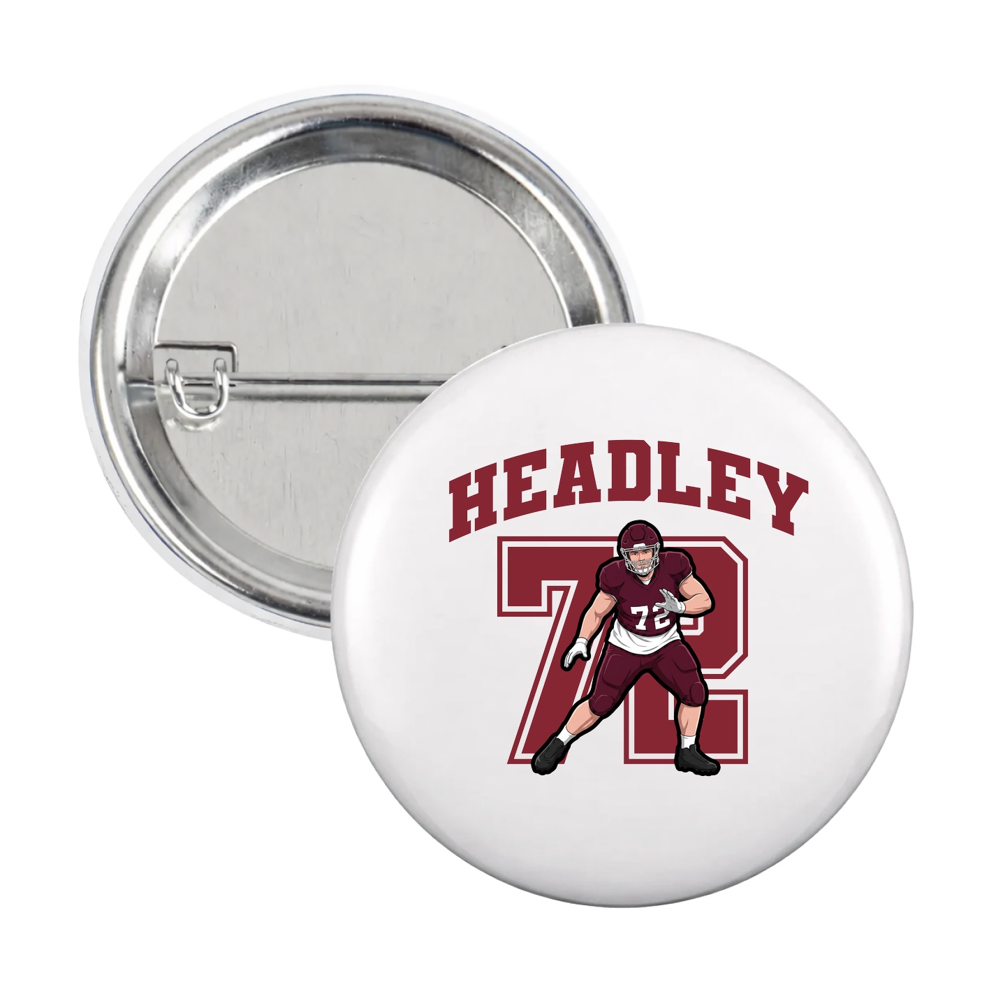 Game Day Button — Number in White