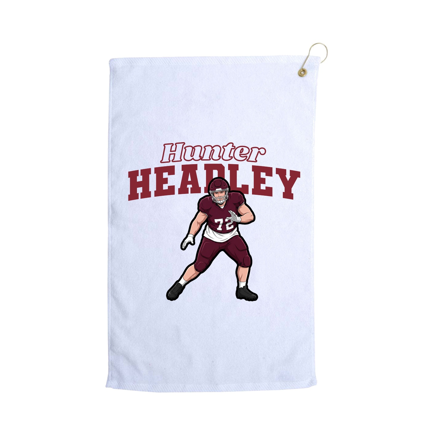 Golf Towel — Name Arch in White