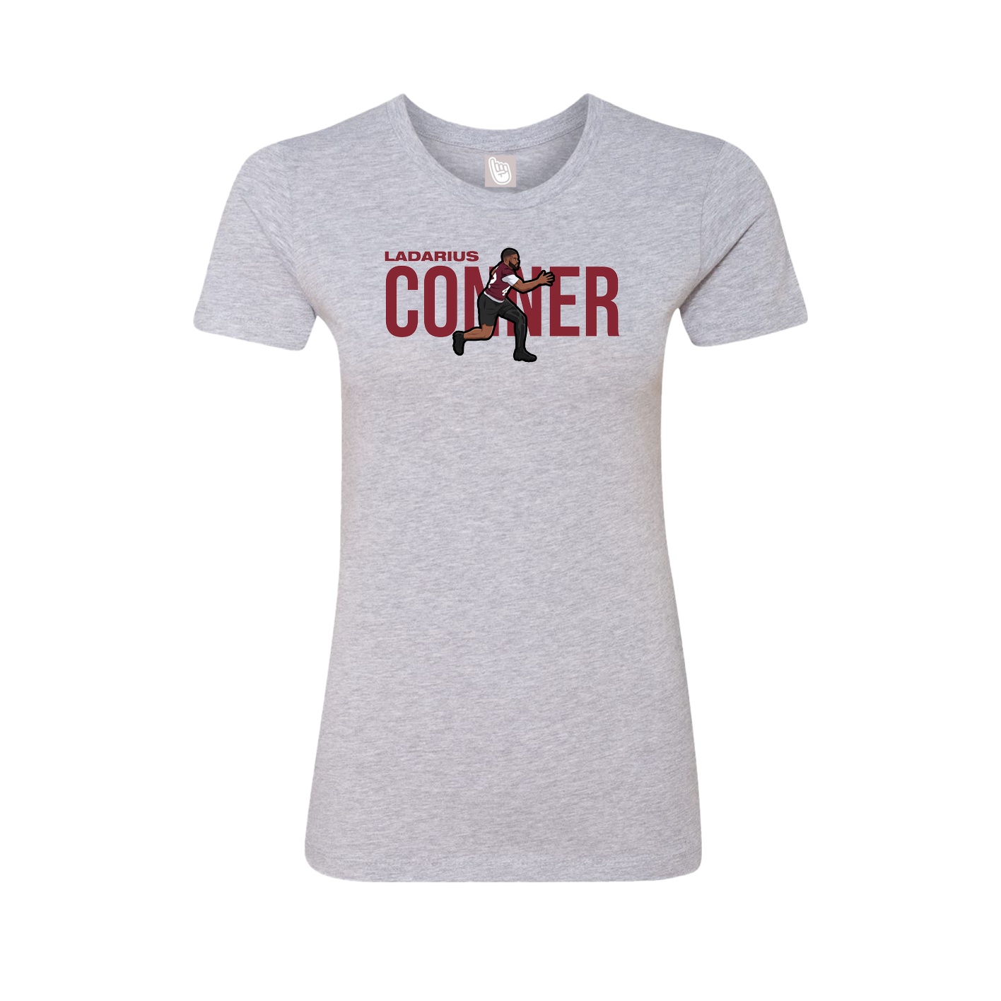 Fitted Women's Tee — Player Name in Grey