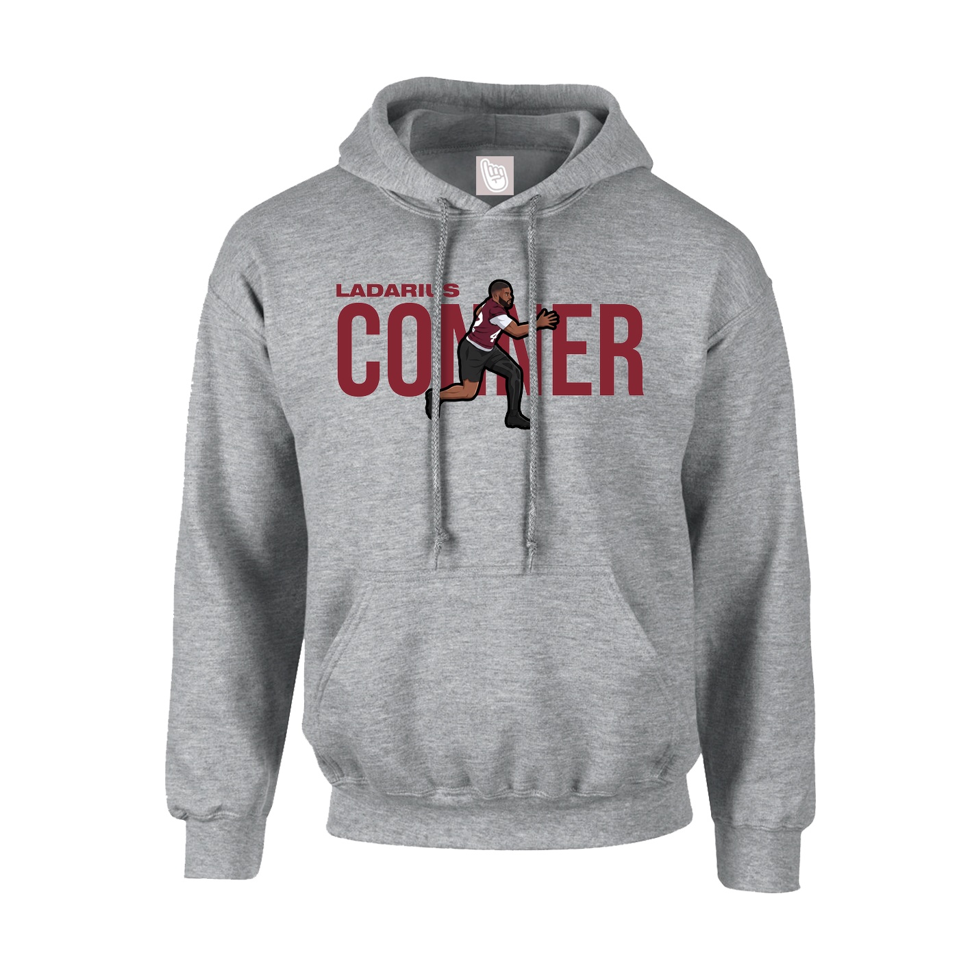 Youth Hoodie — Player Name in Grey