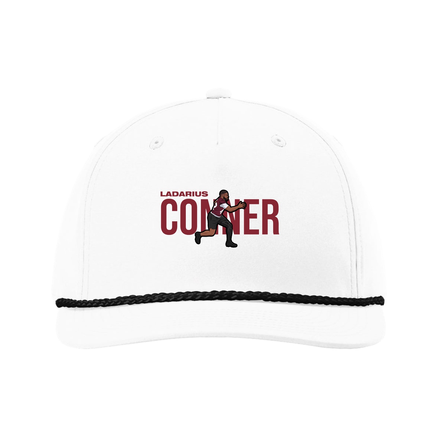 Five-Panel Classic Rope Cap — Player Name in White