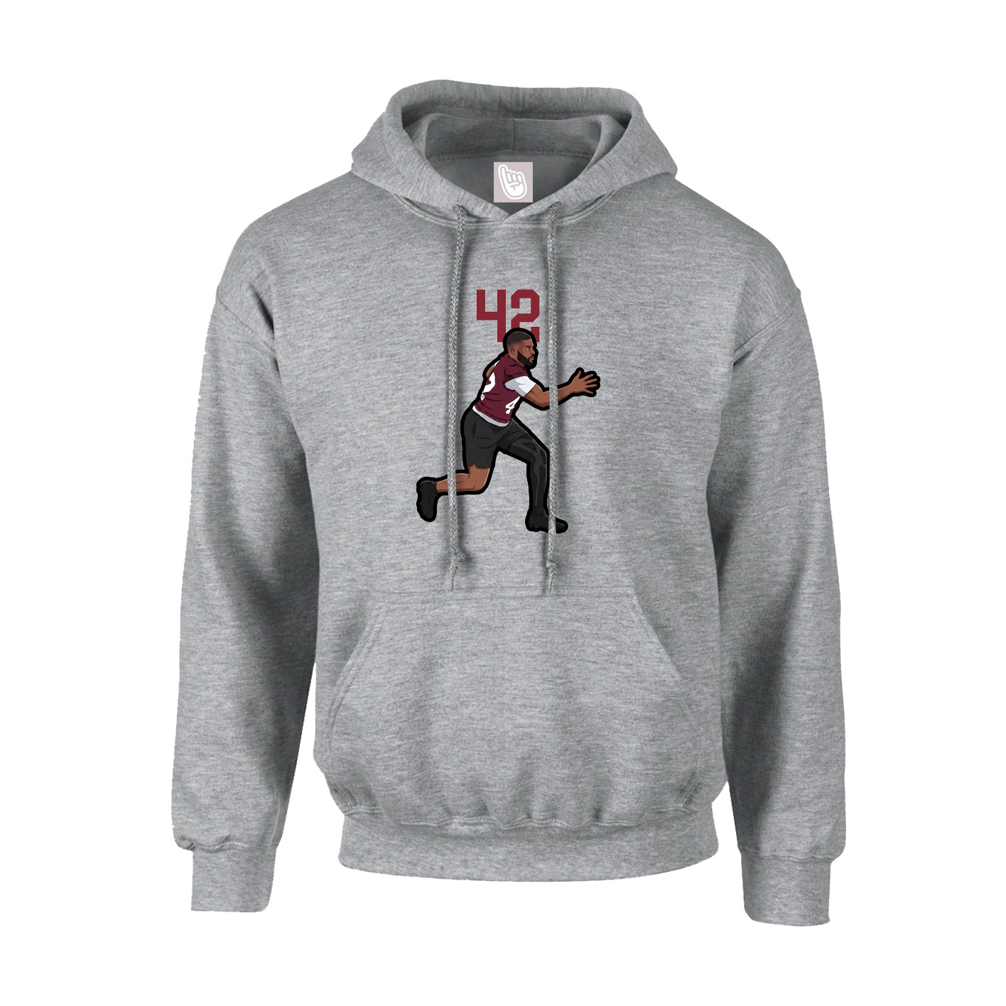 Hoodie — Number Top in Grey