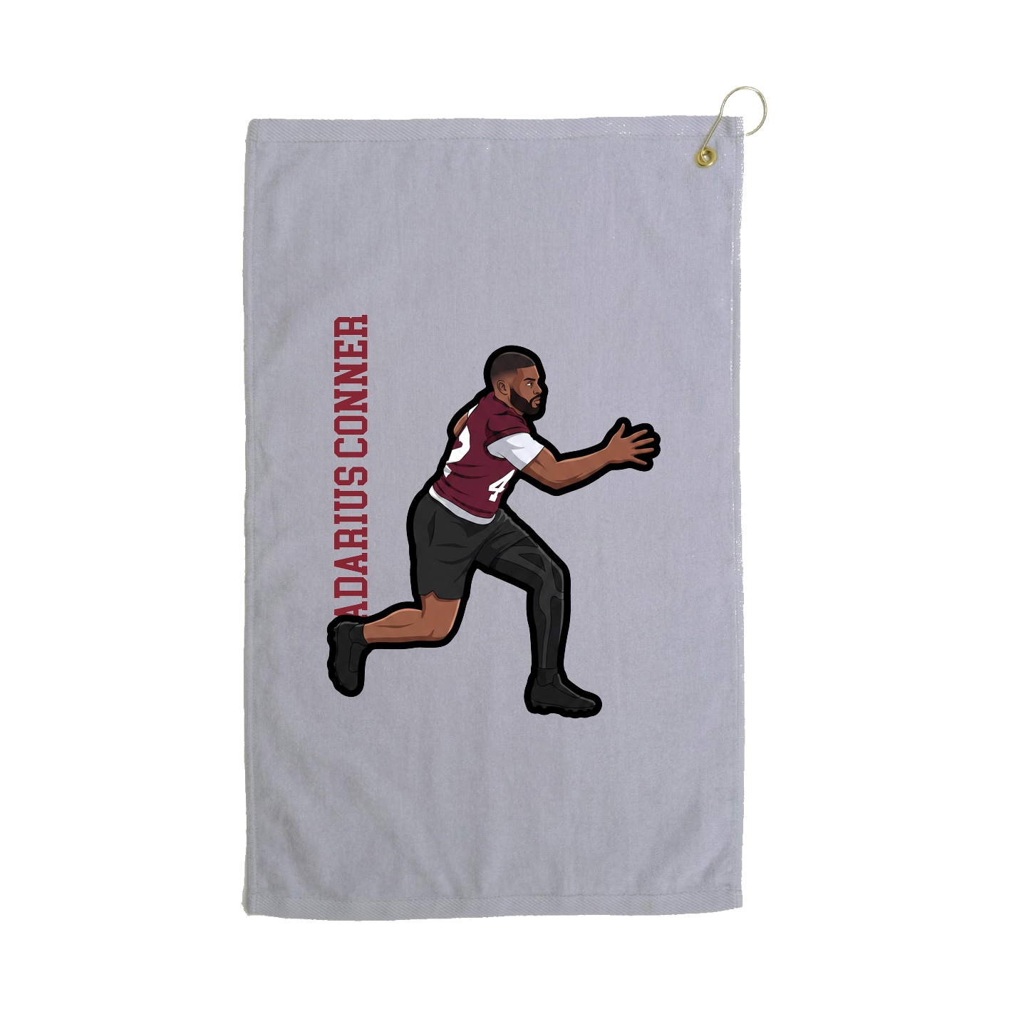 Golf Towel — Name Vertical in Grey