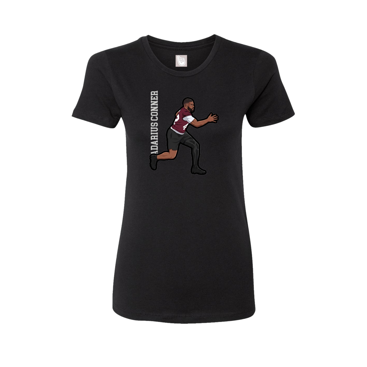 Fitted Women's Tee — Name Vertical in Black
