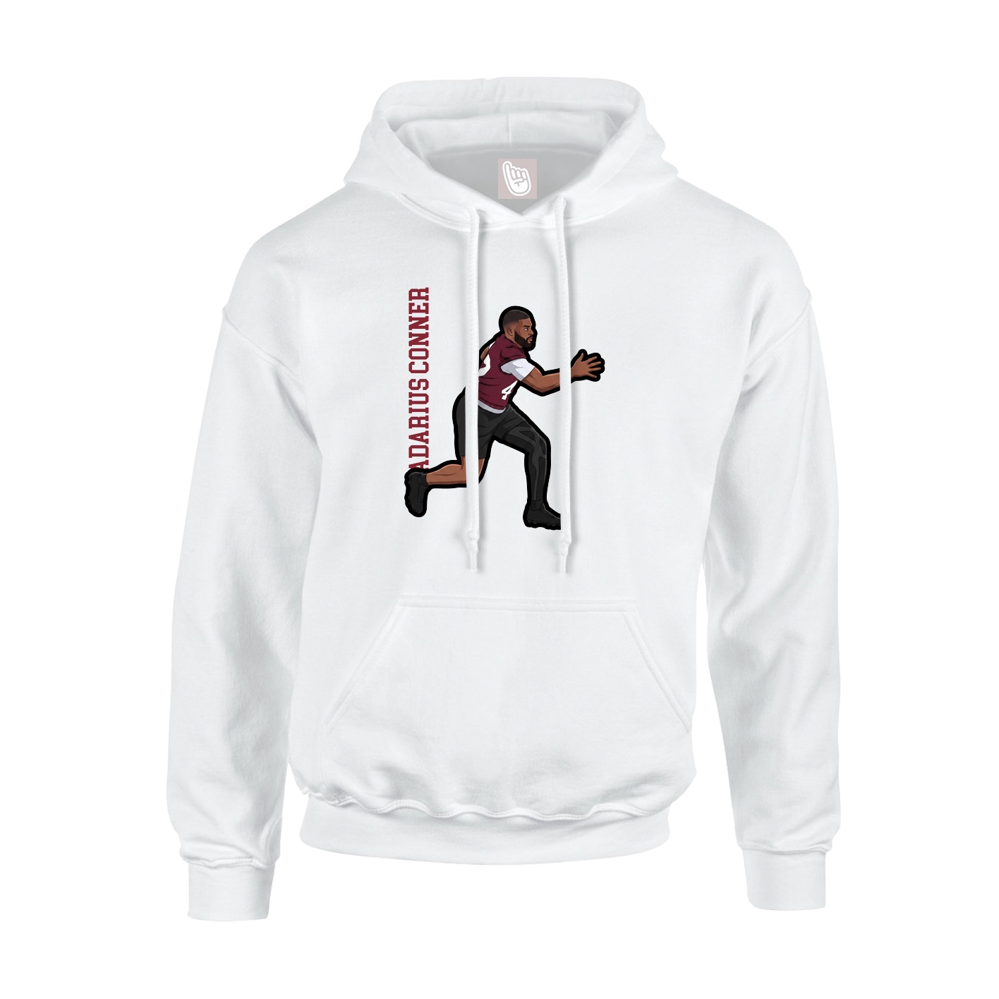 Hoodie — Name Vertical in White