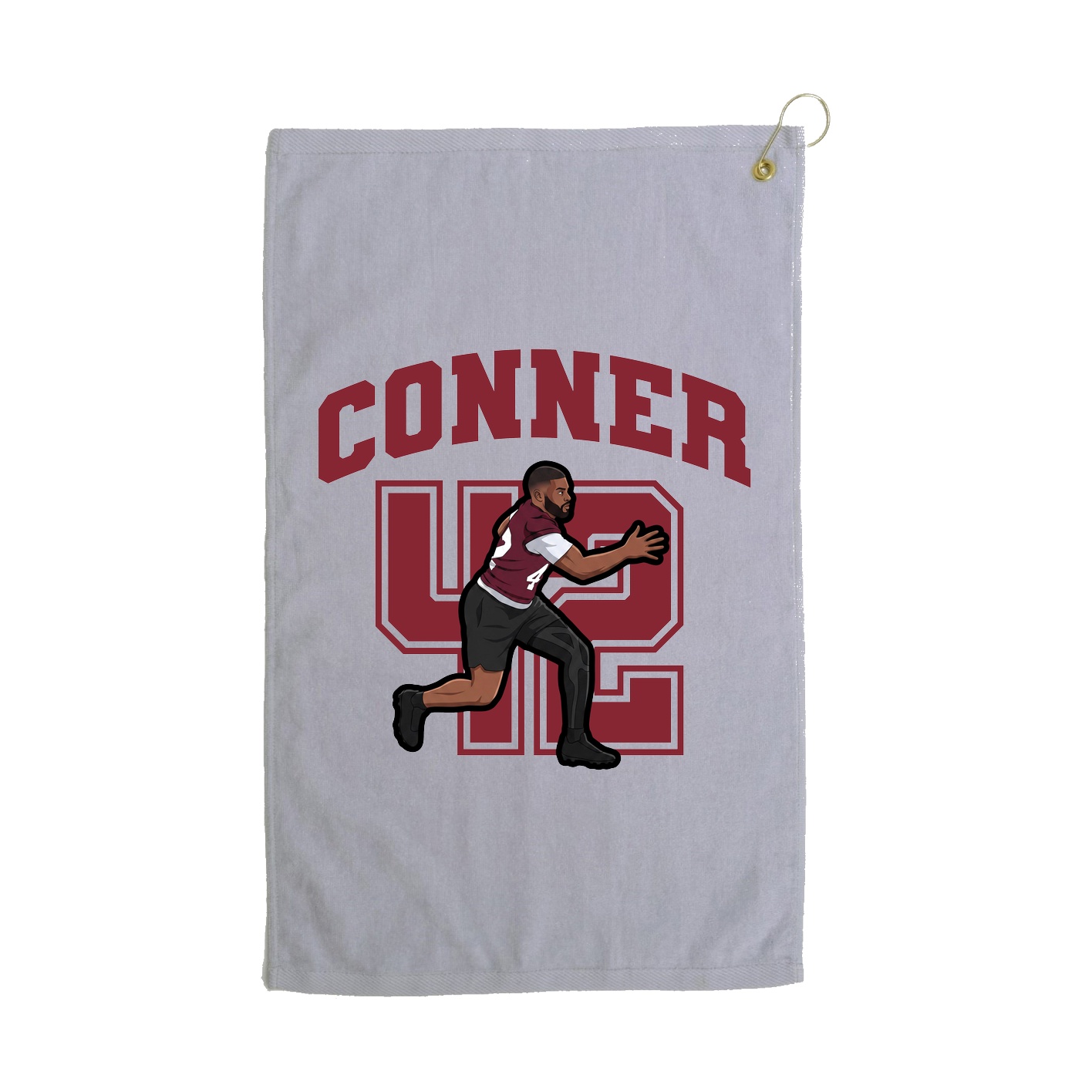 Golf Towel — Number in Grey