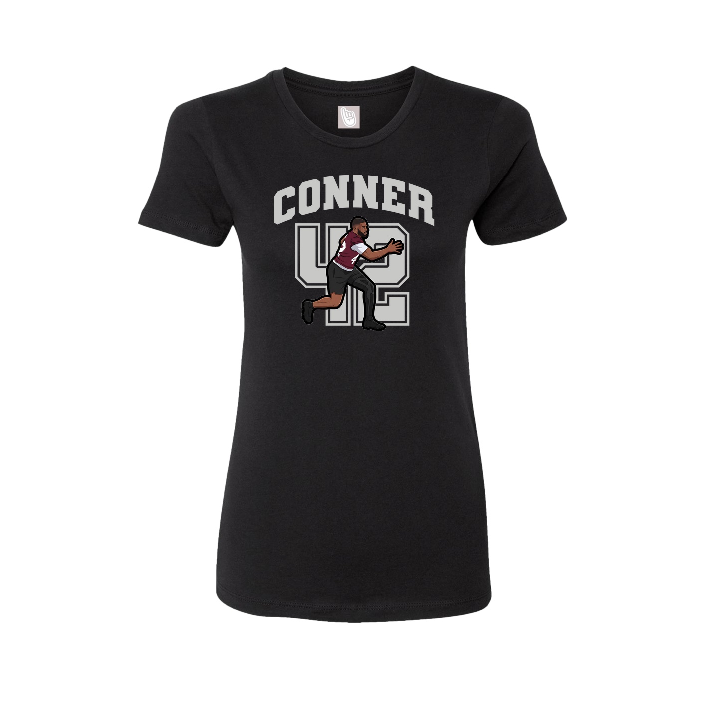 Fitted Women's Tee — Number in Black