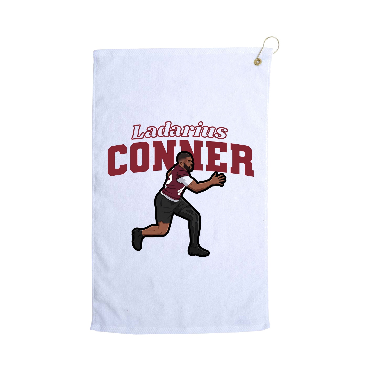 Golf Towel — Name Arch in White