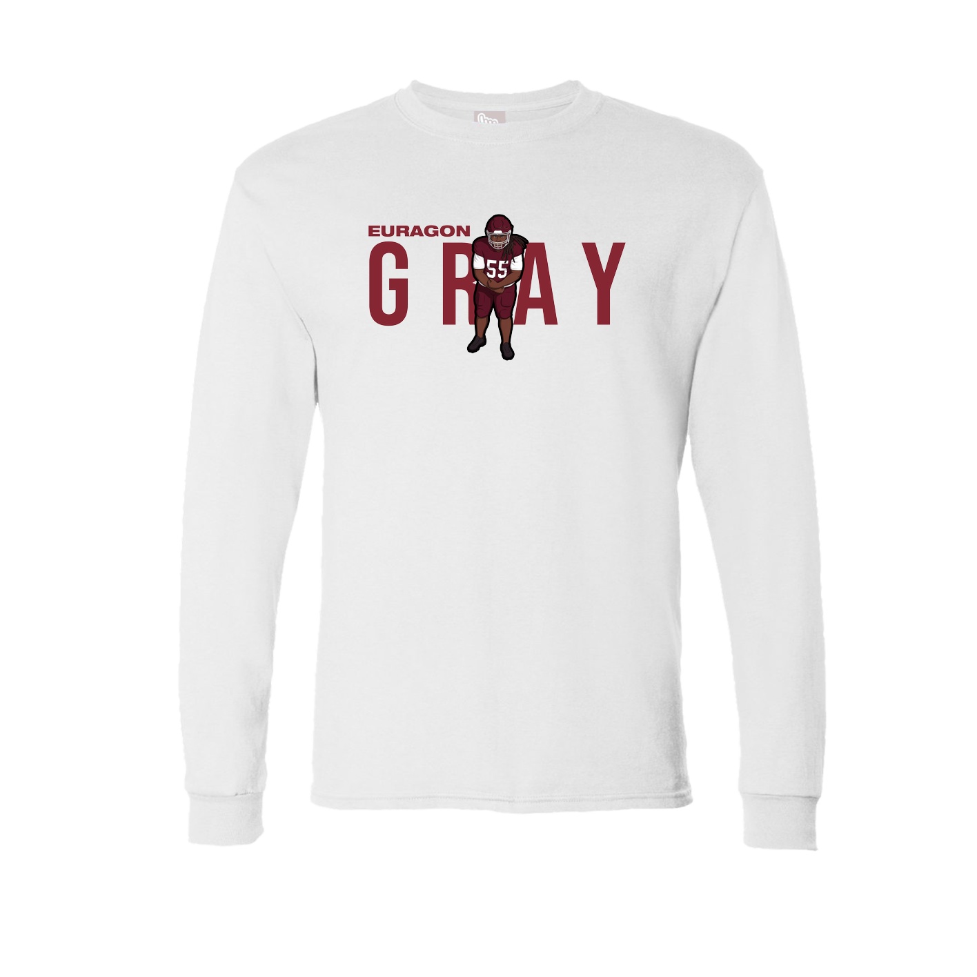 Long Sleeve Tee — Player Name in White