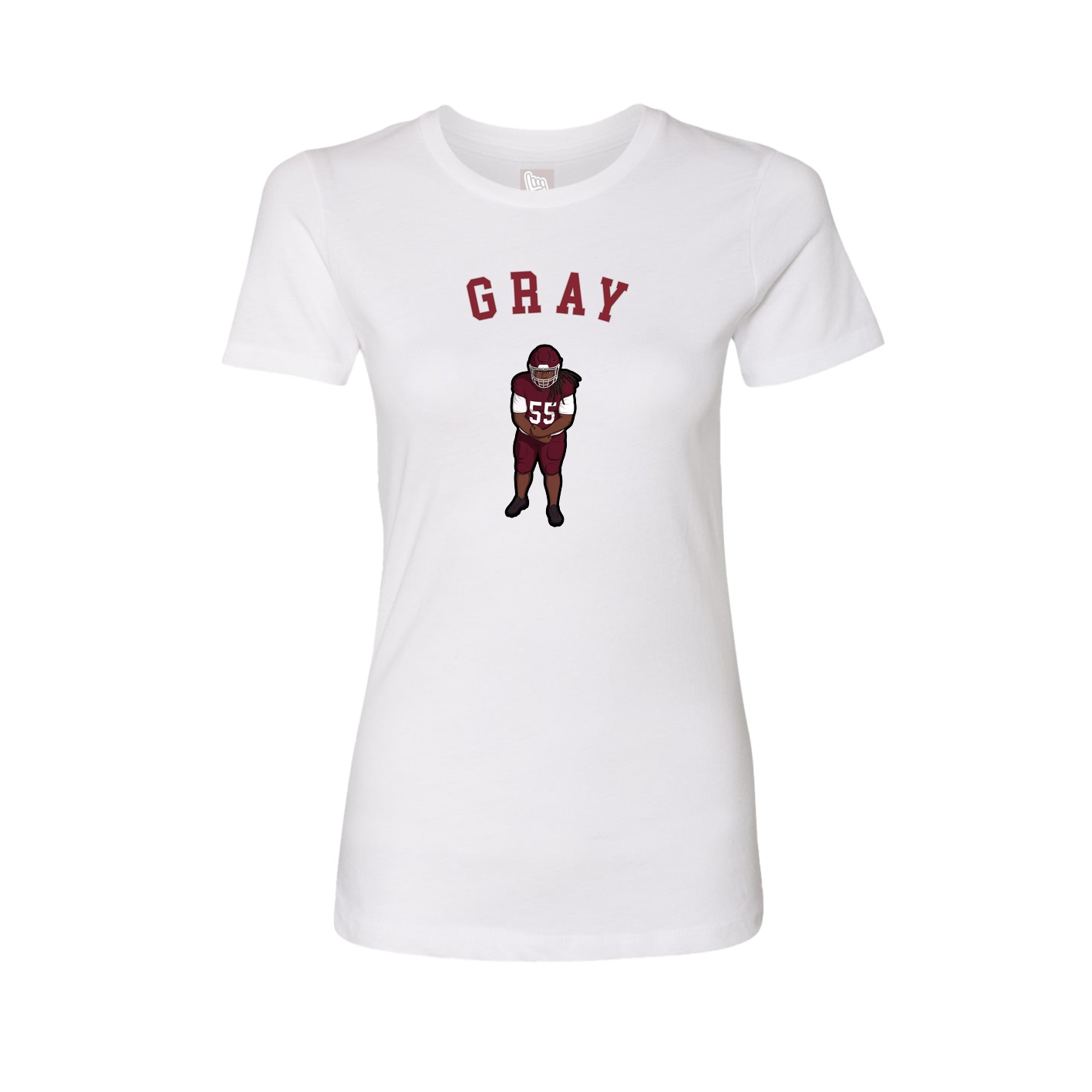 Fitted Women's Tee — Shirsey Arch in White