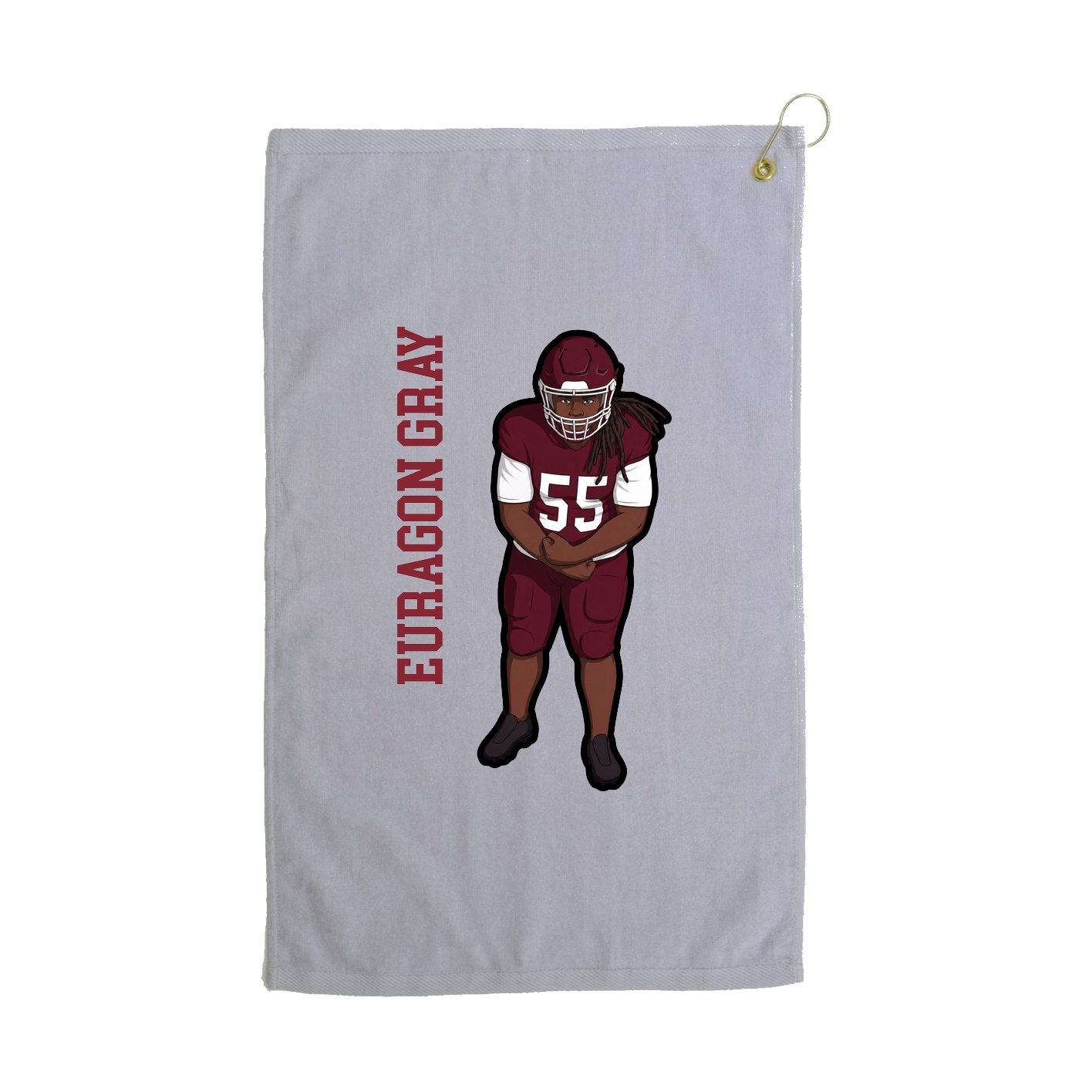 Golf Towel — Name Vertical in Grey