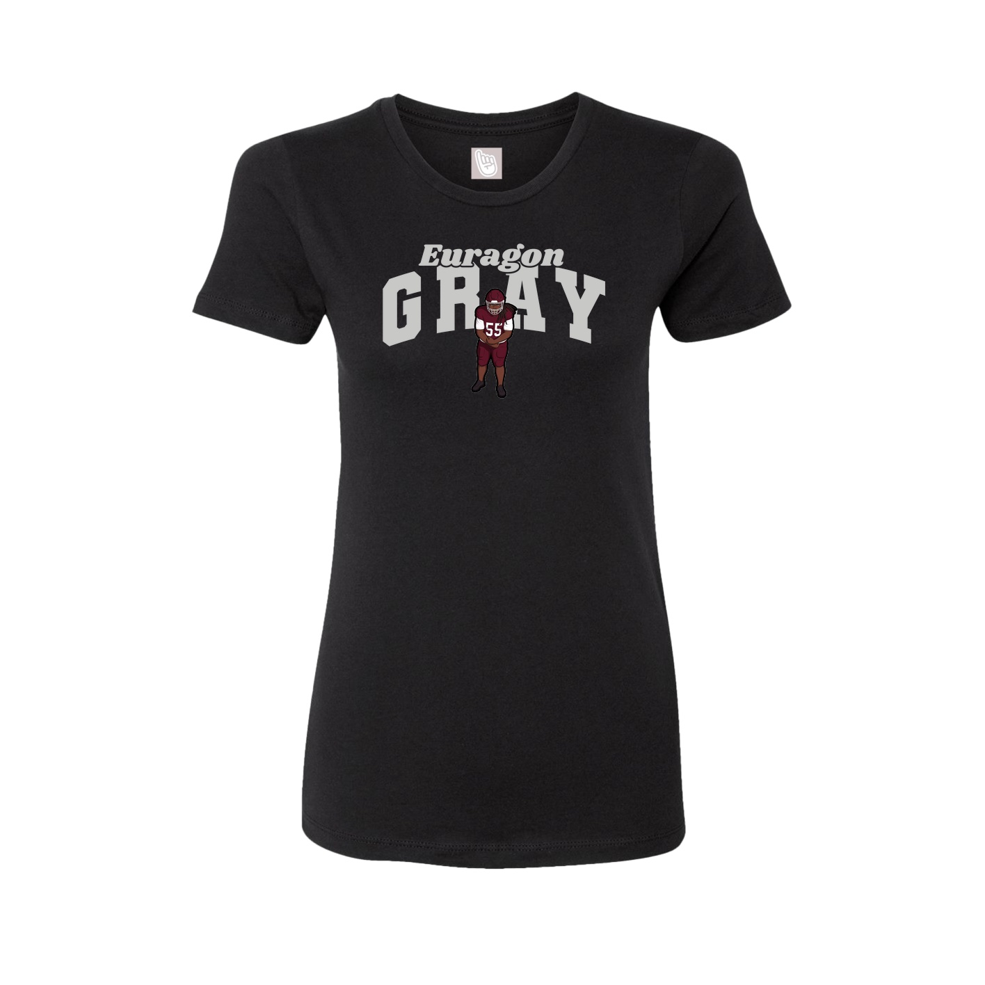 Fitted Women's Tee — Signature Arch in Black