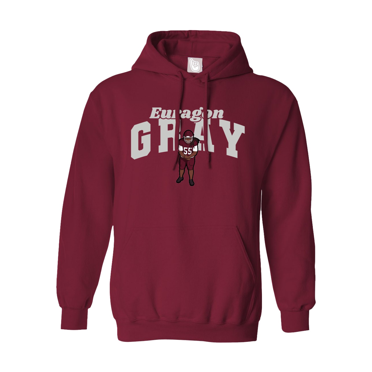Hoodie — Signature Arch in Cardinal