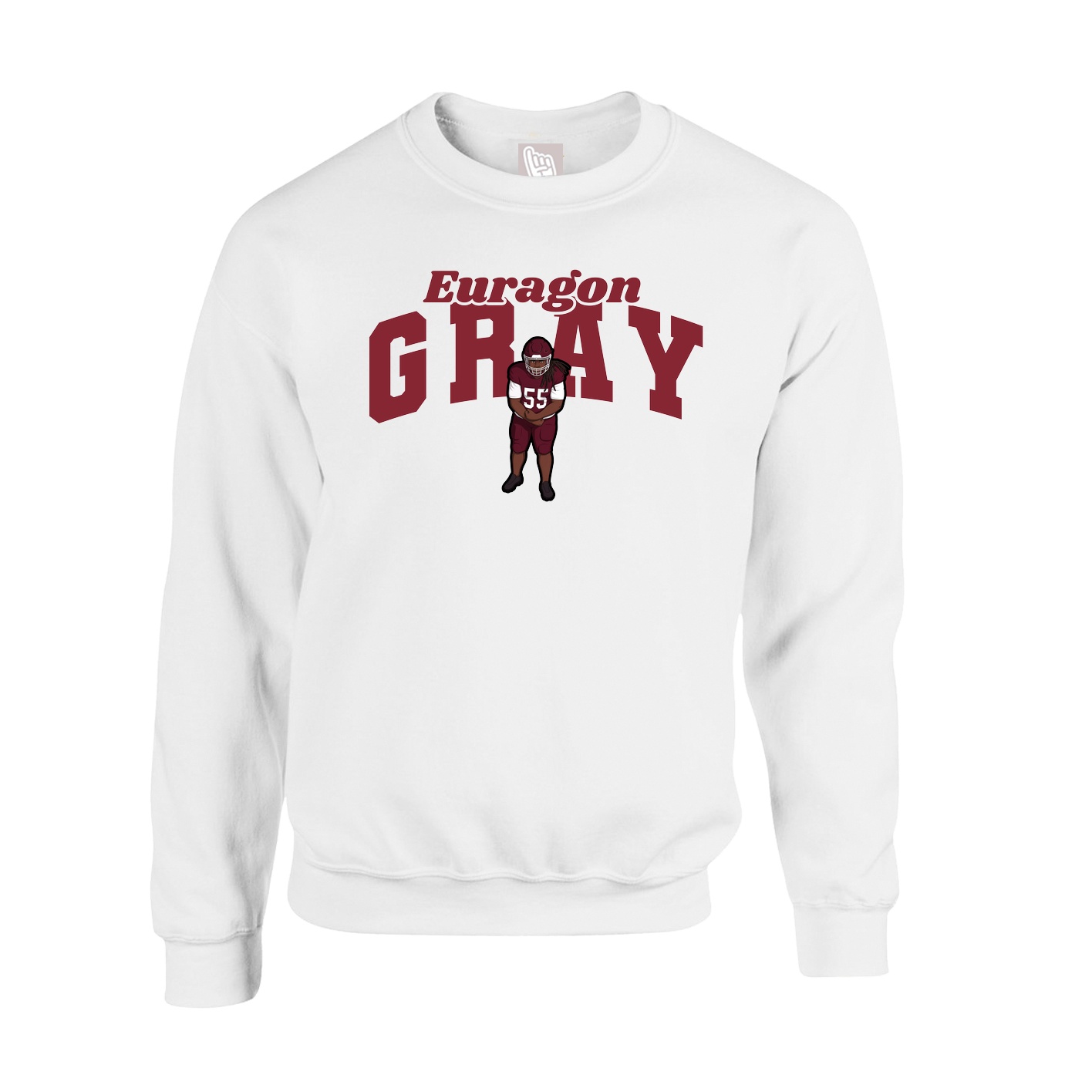 Fleece Crew — Signature Arch in White