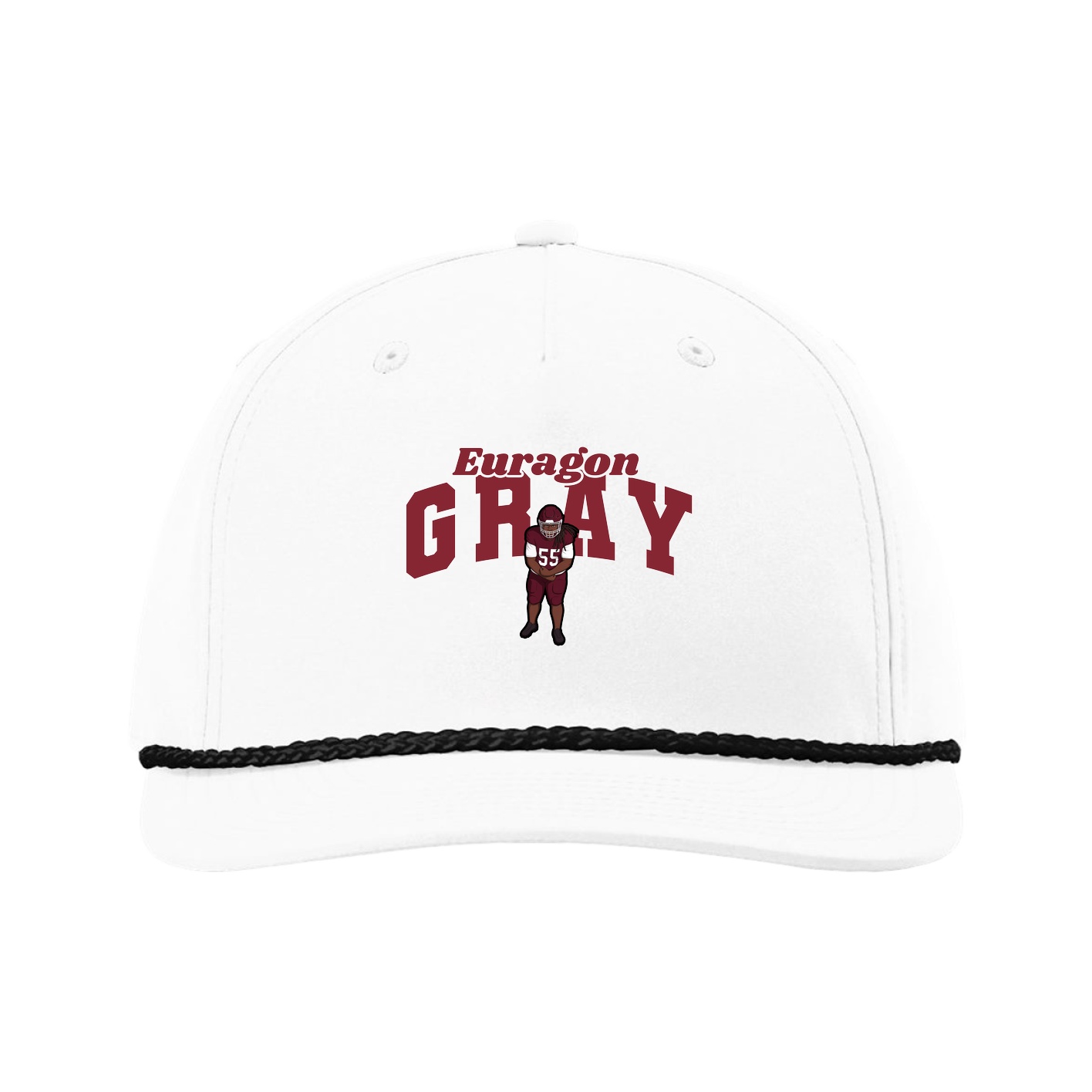 Five-Panel Classic Rope Cap — Signature Arch in White