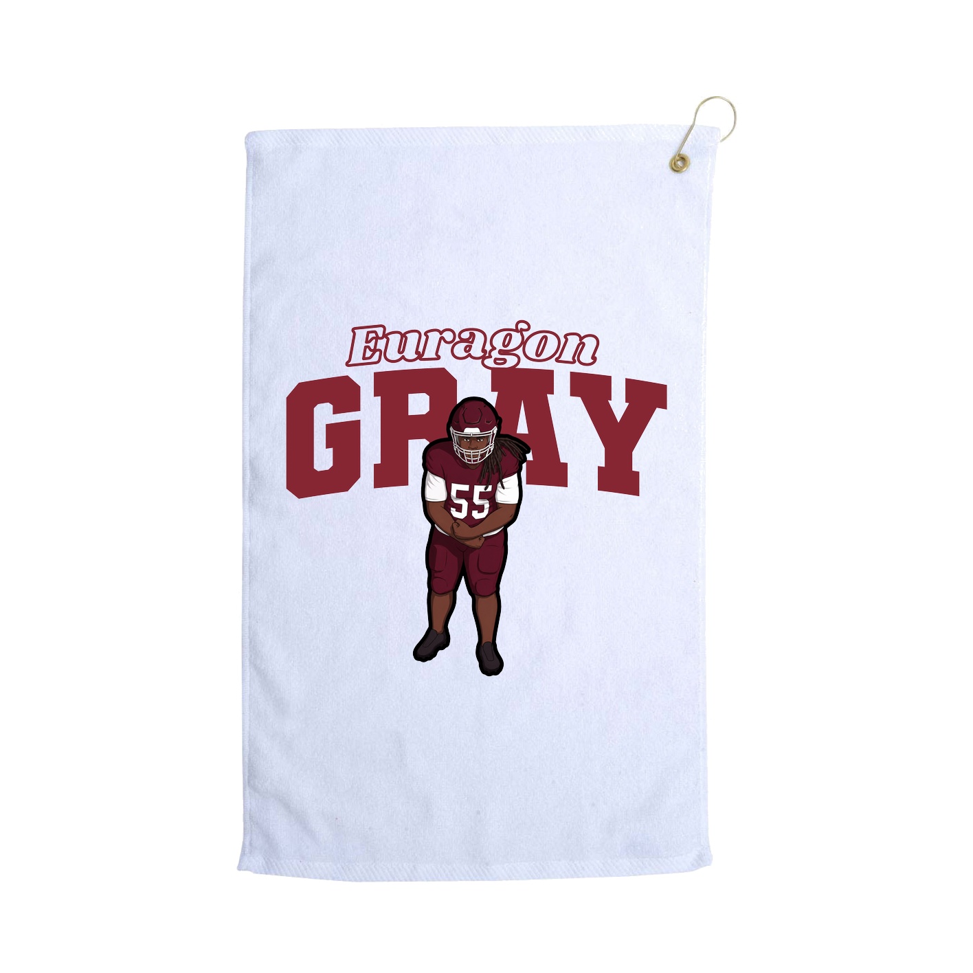 Golf Towel — Name Arch in White