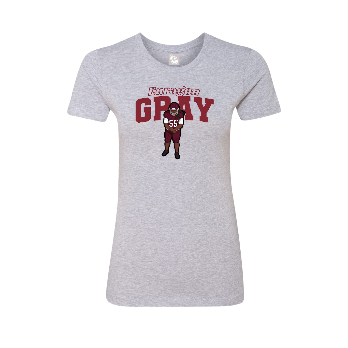 Fitted Women's Tee — Name Arch in Grey