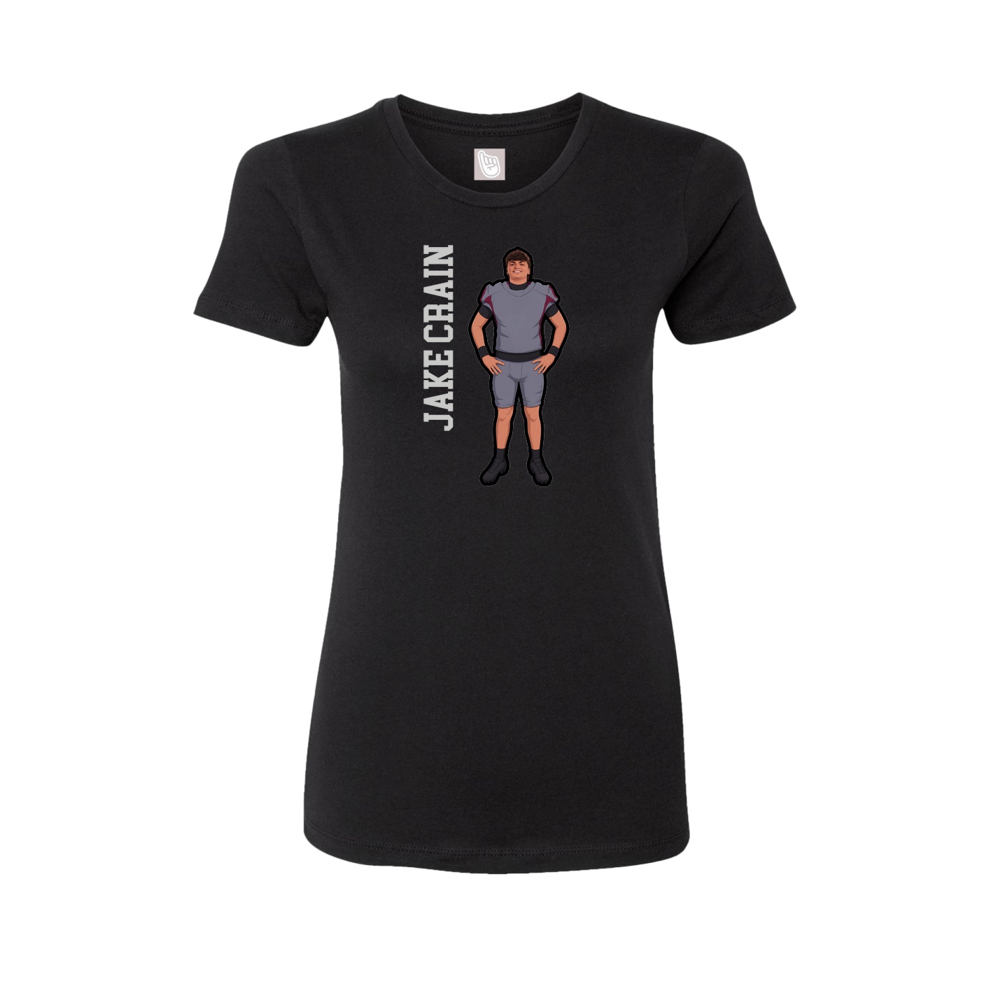 Fitted Women's Tee — Name Vertical in Black