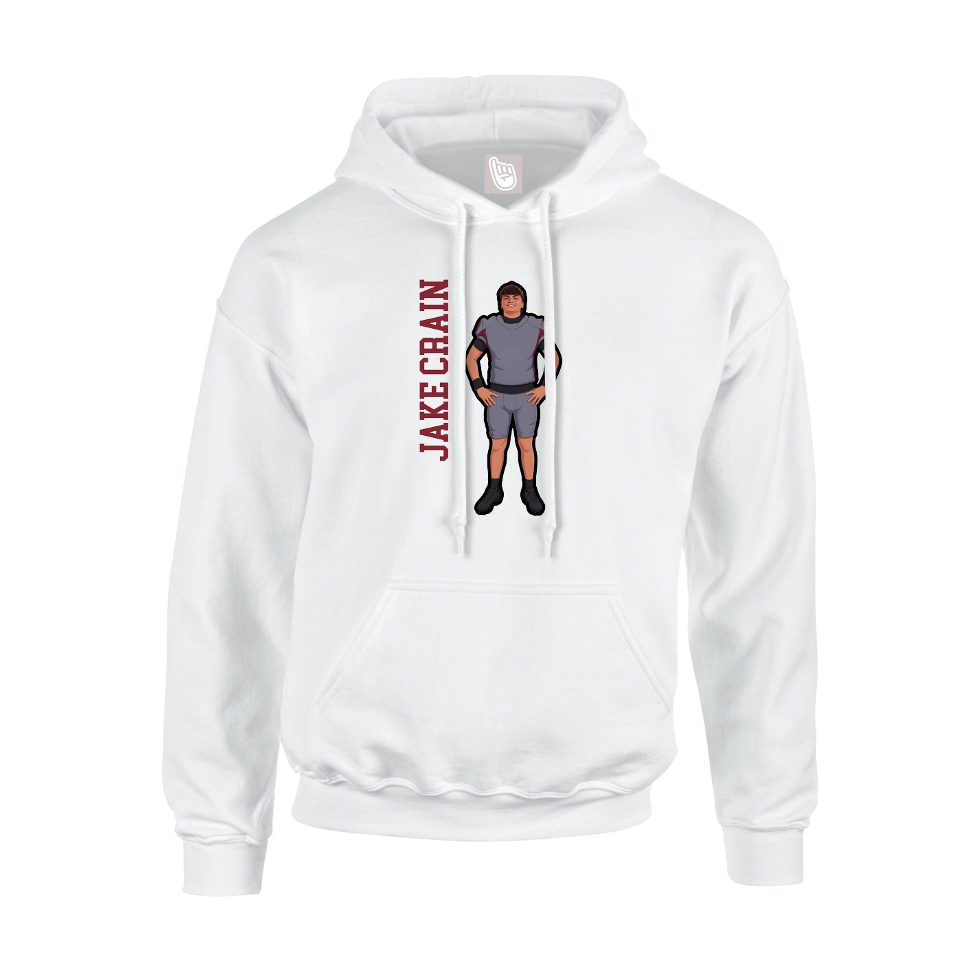 Youth Hoodie — Name Vertical in White