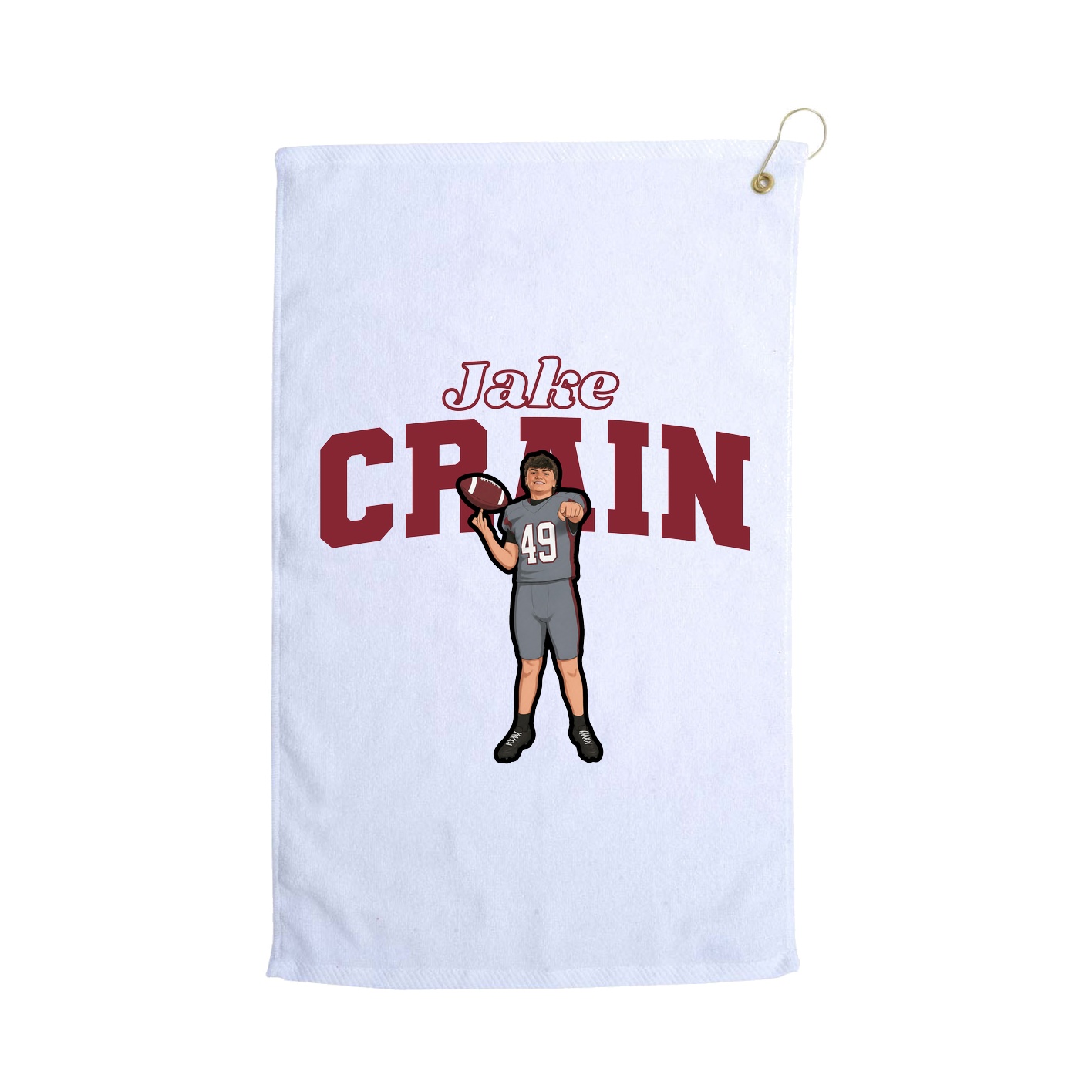 Golf Towel — Name Arch in White