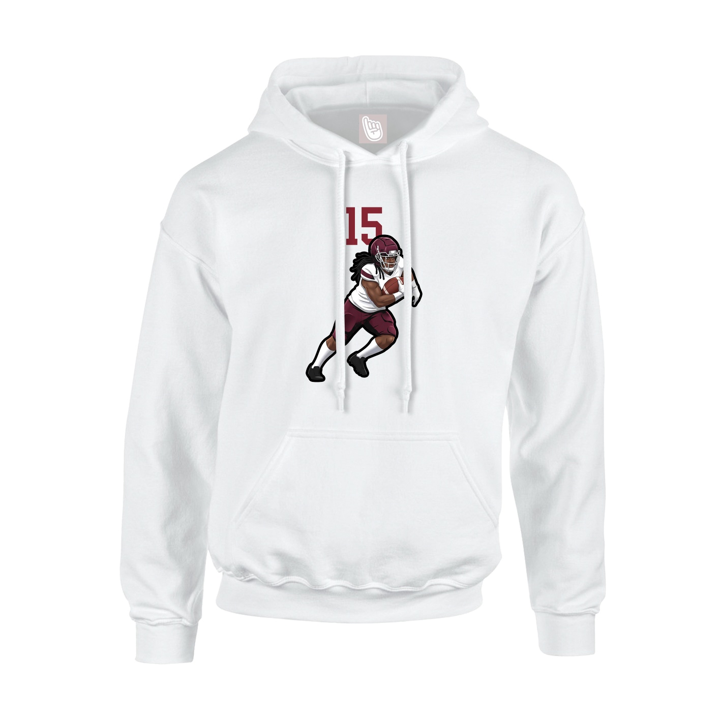 Youth Hoodie — Number Top in White