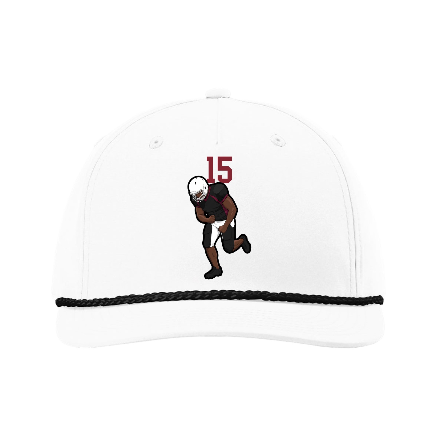 Five-Panel Classic Rope Cap — Number Top in White