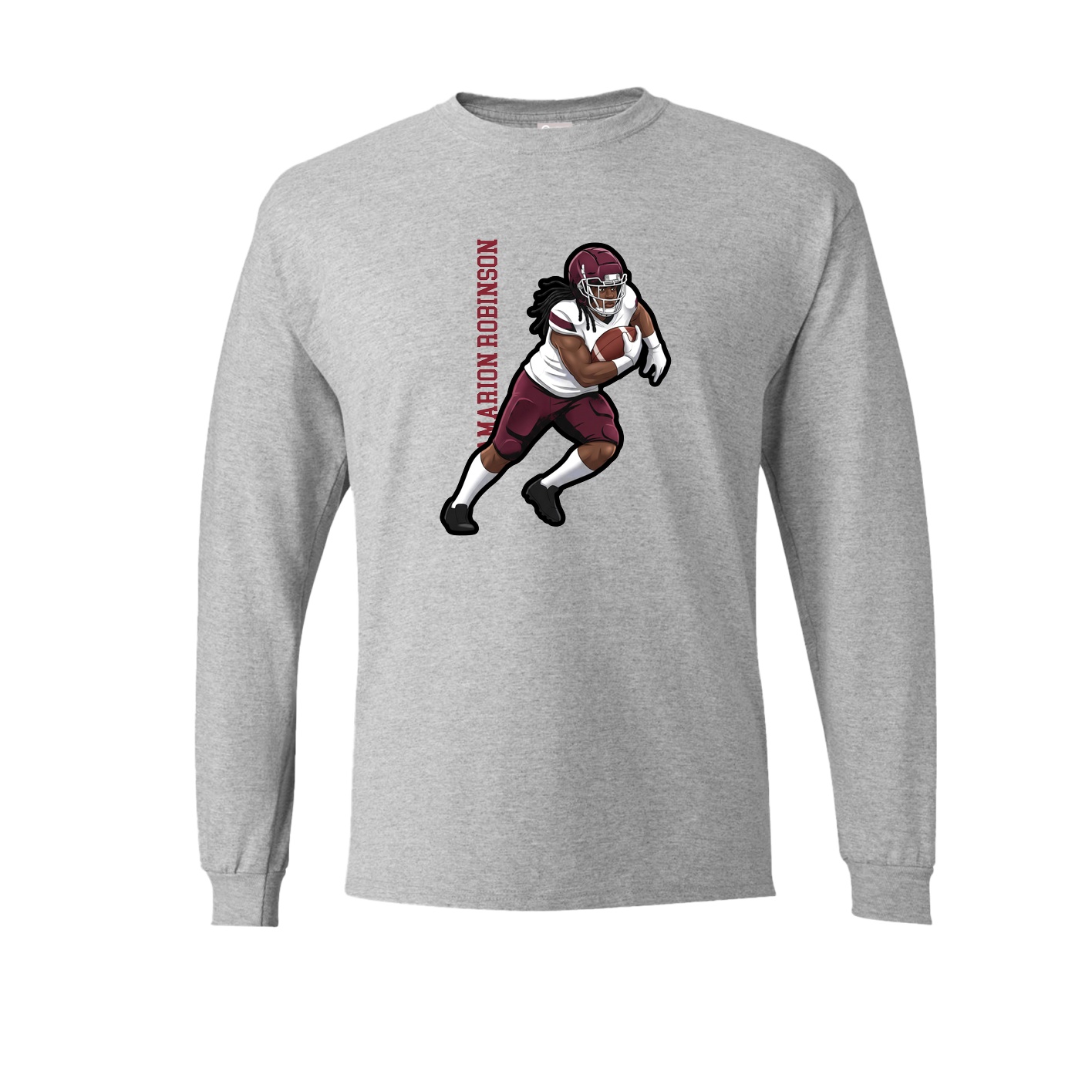 Long Sleeve Tee — Name Vertical in Grey