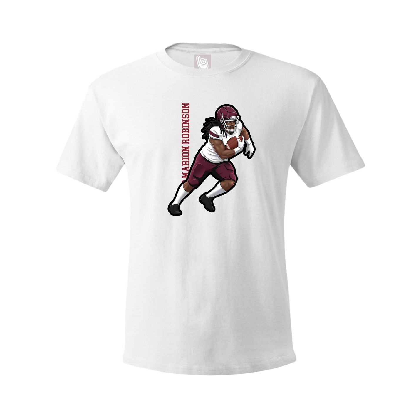 Youth Tee — Name Vertical in White