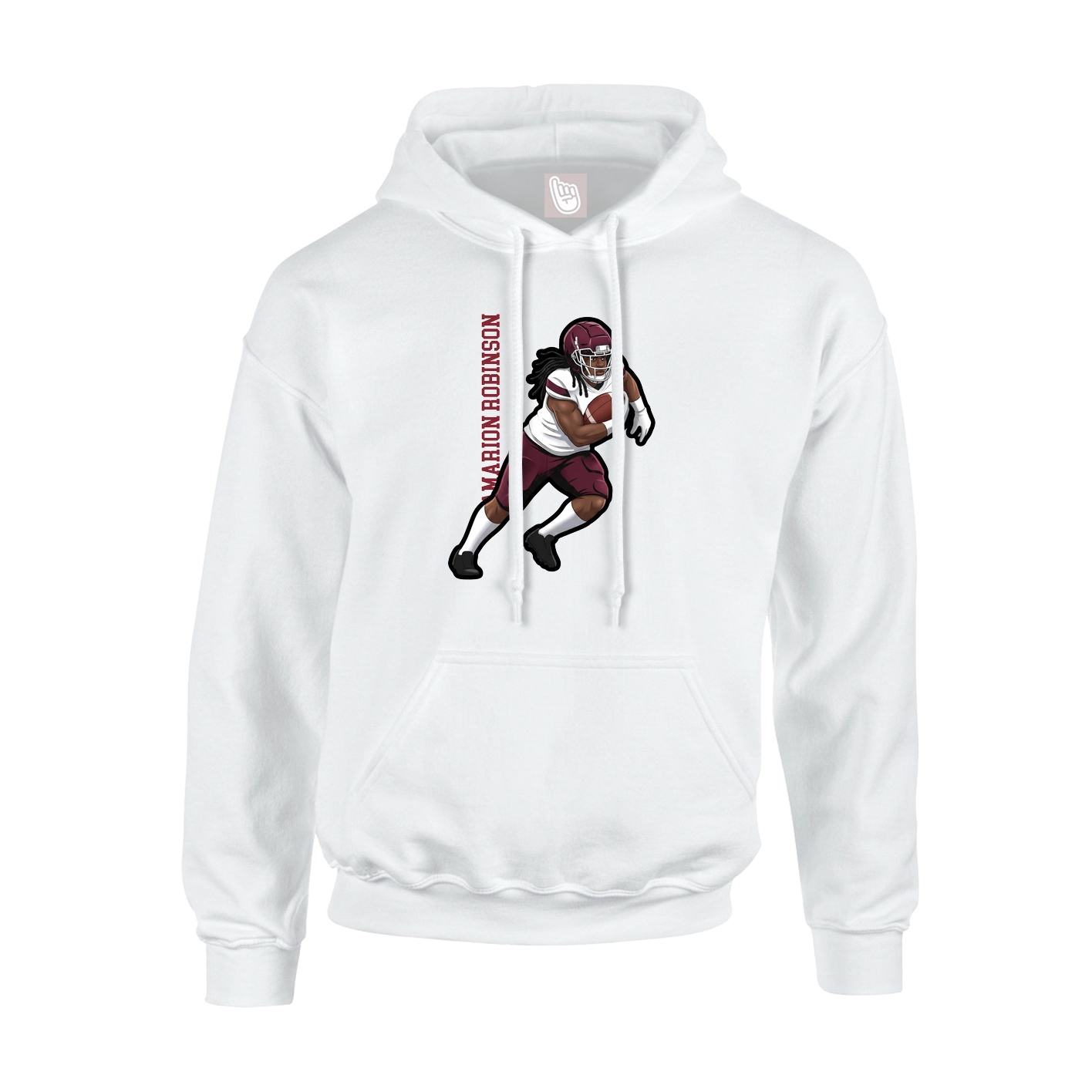 Youth Hoodie — Name Vertical in White
