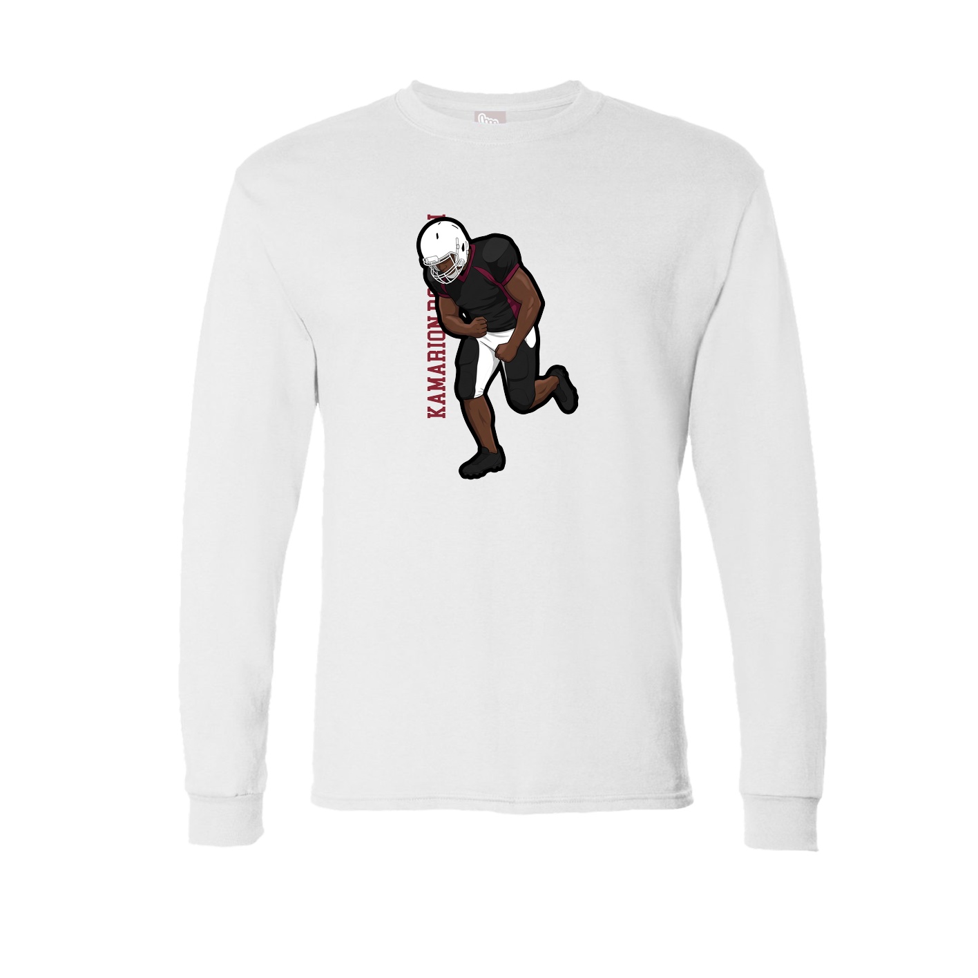 Long Sleeve Tee — Name Vertical in White