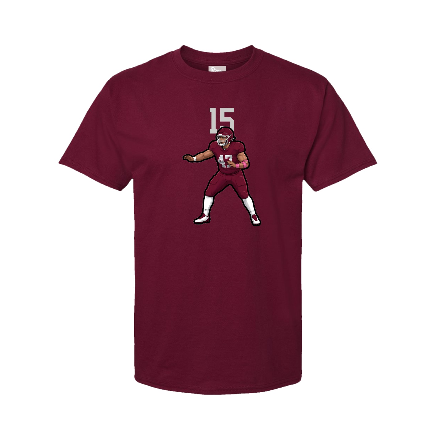 Youth Tee — Number Top in Cardinal