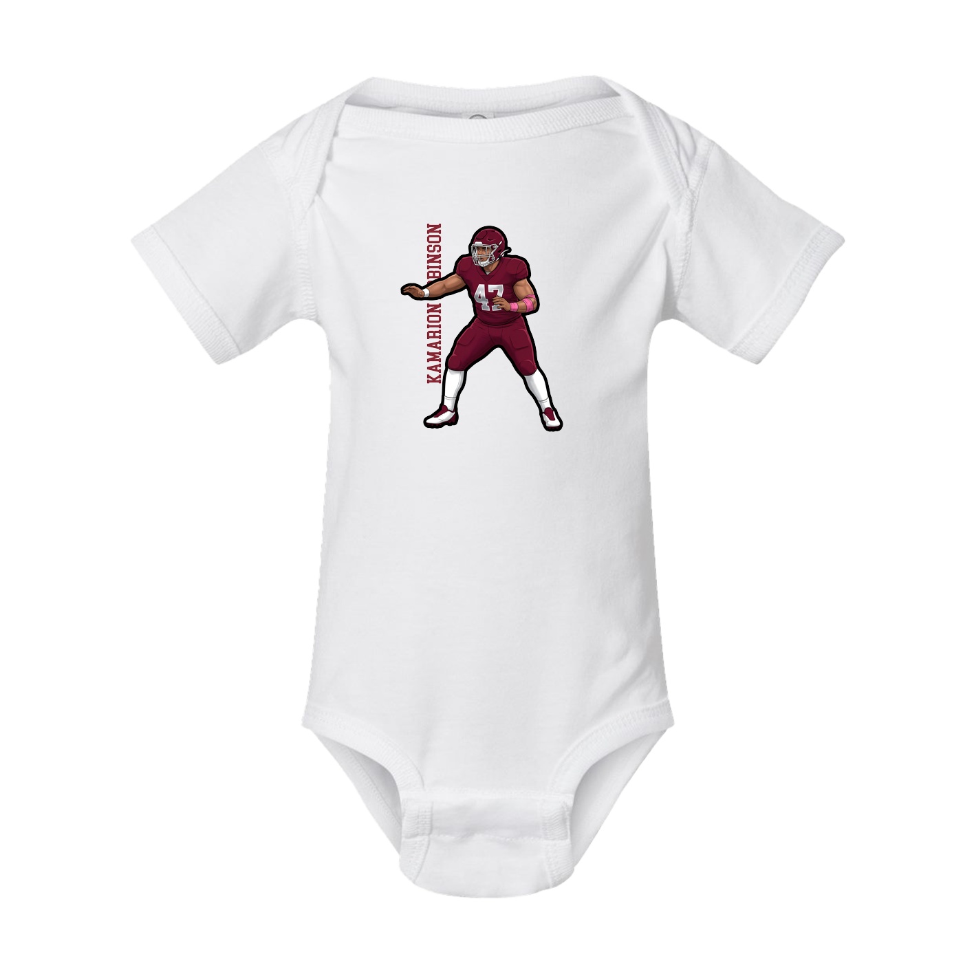 Baby Onesie — Name Vertical in White